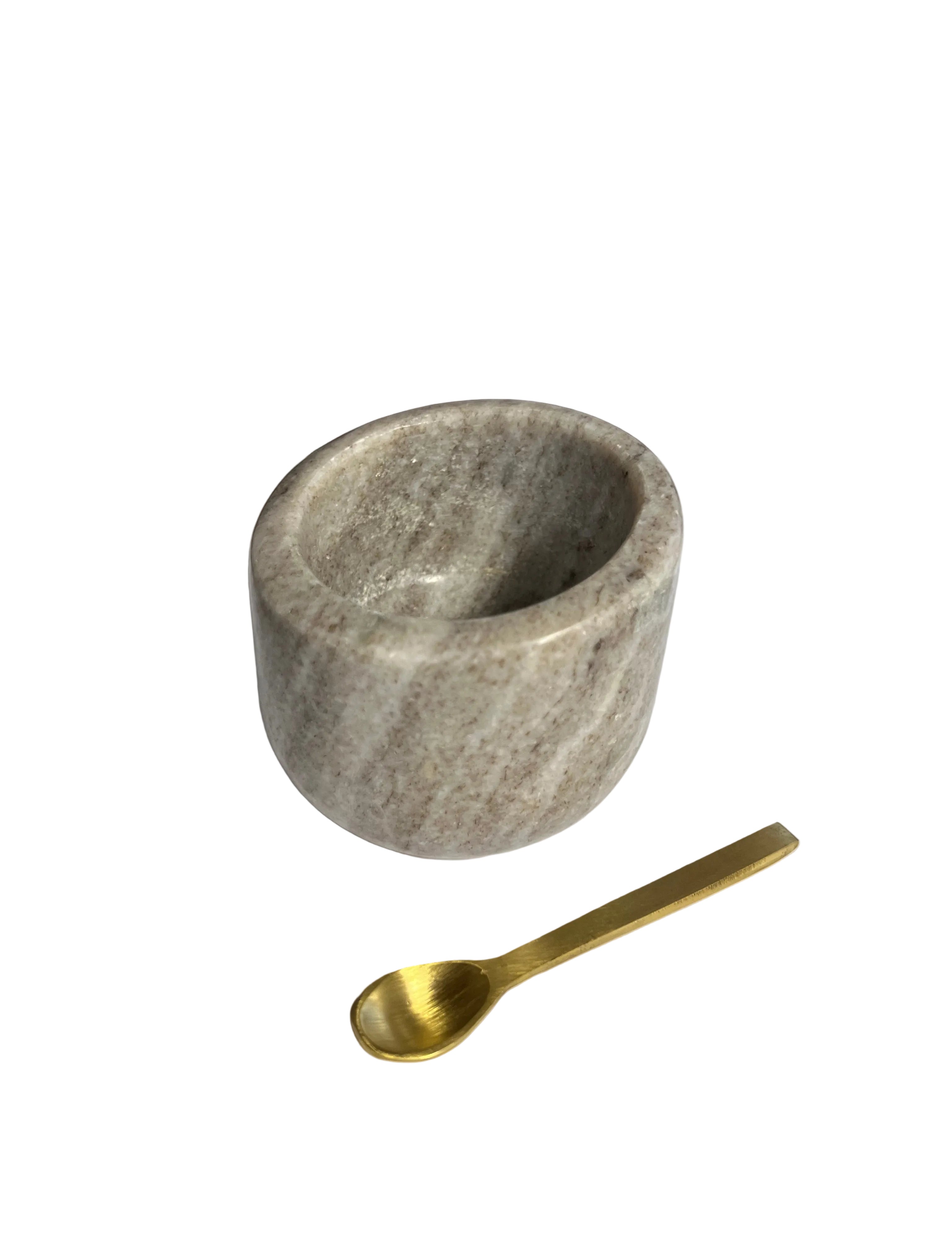 Marble Salt Cellar w/ Spoon (2 Colors)