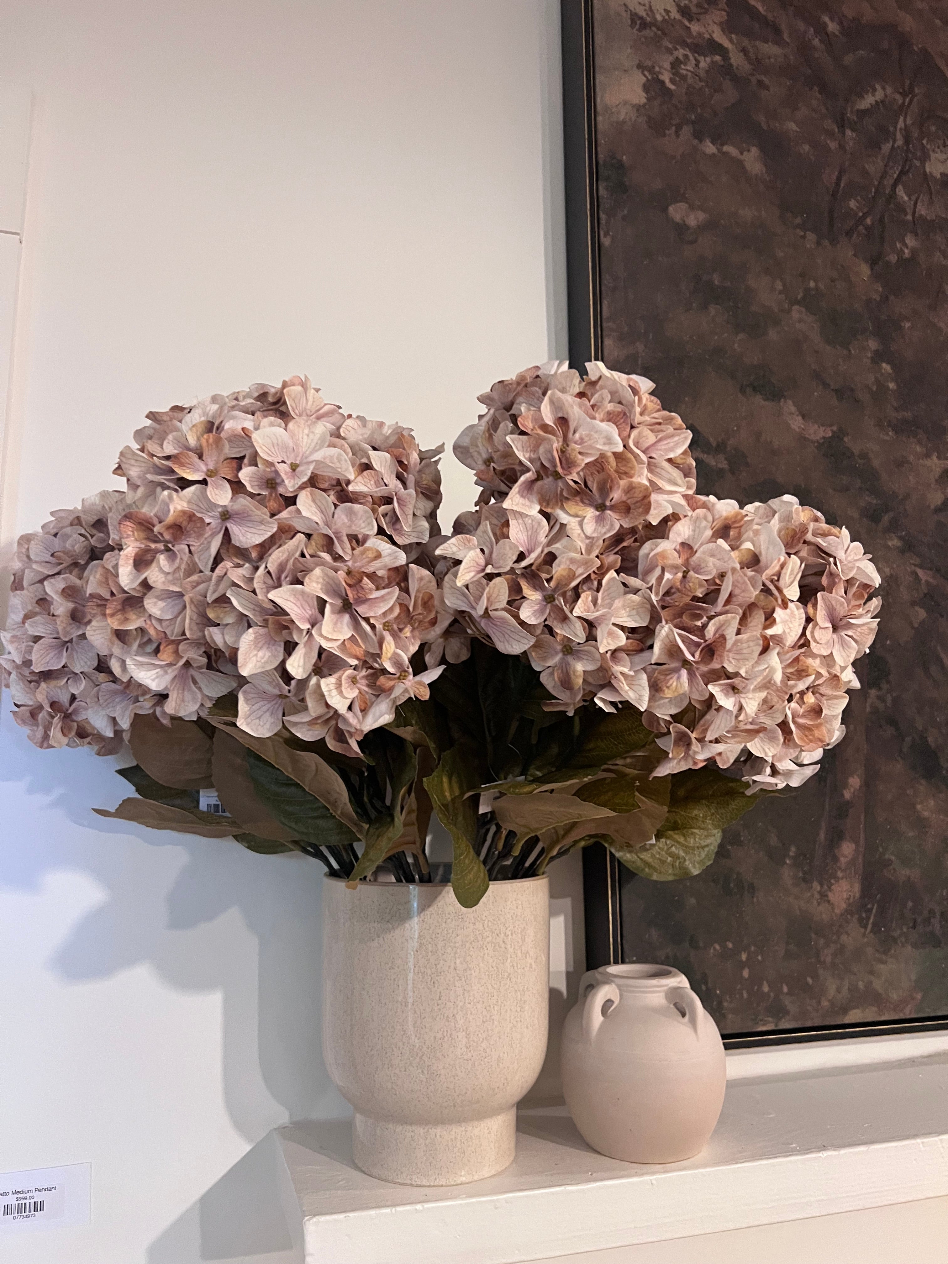 22.5" Hydrangea Bush-Beige/Nutmeg