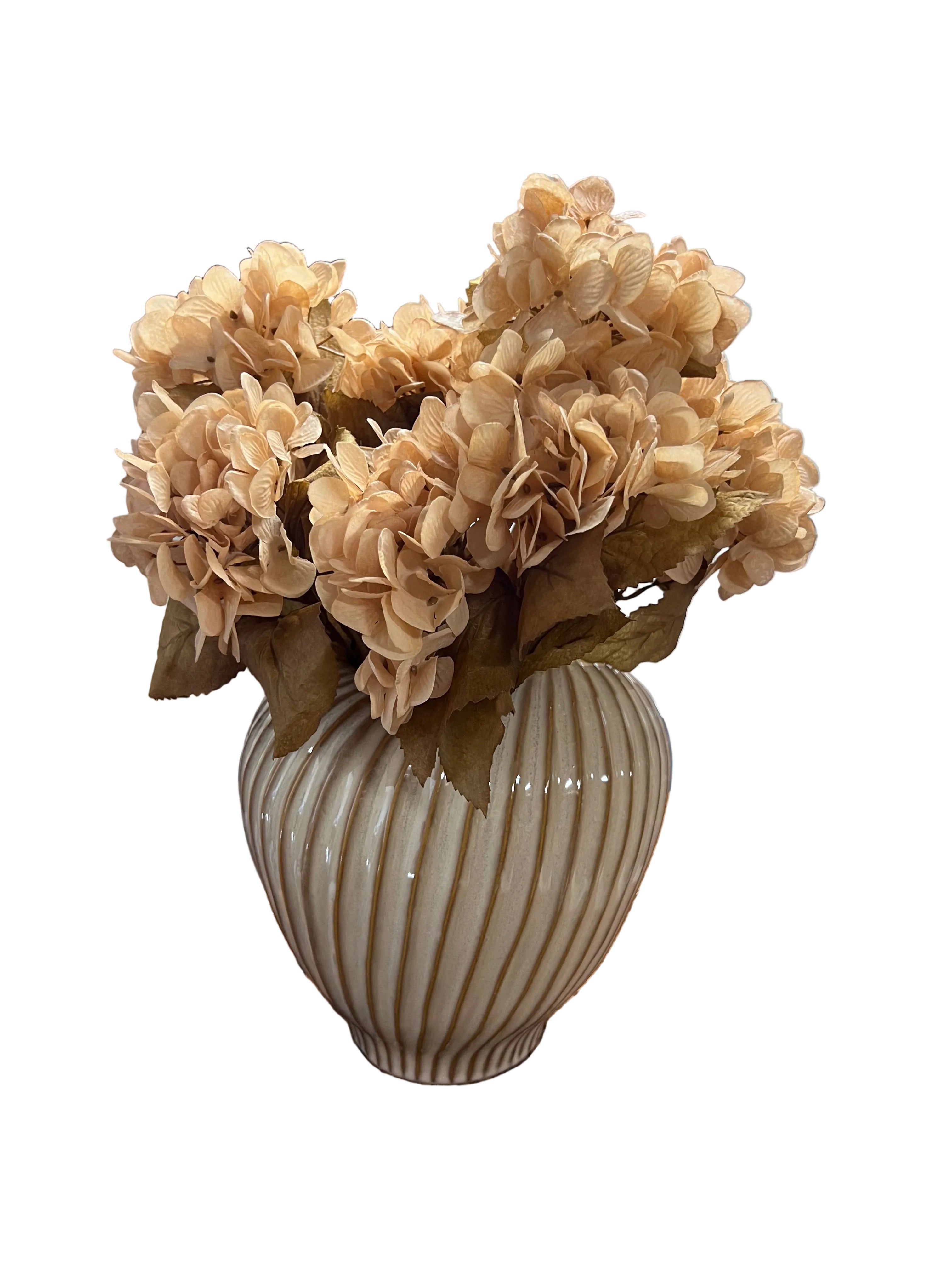 16" Hydrangea Bush- Warm Blush Beige