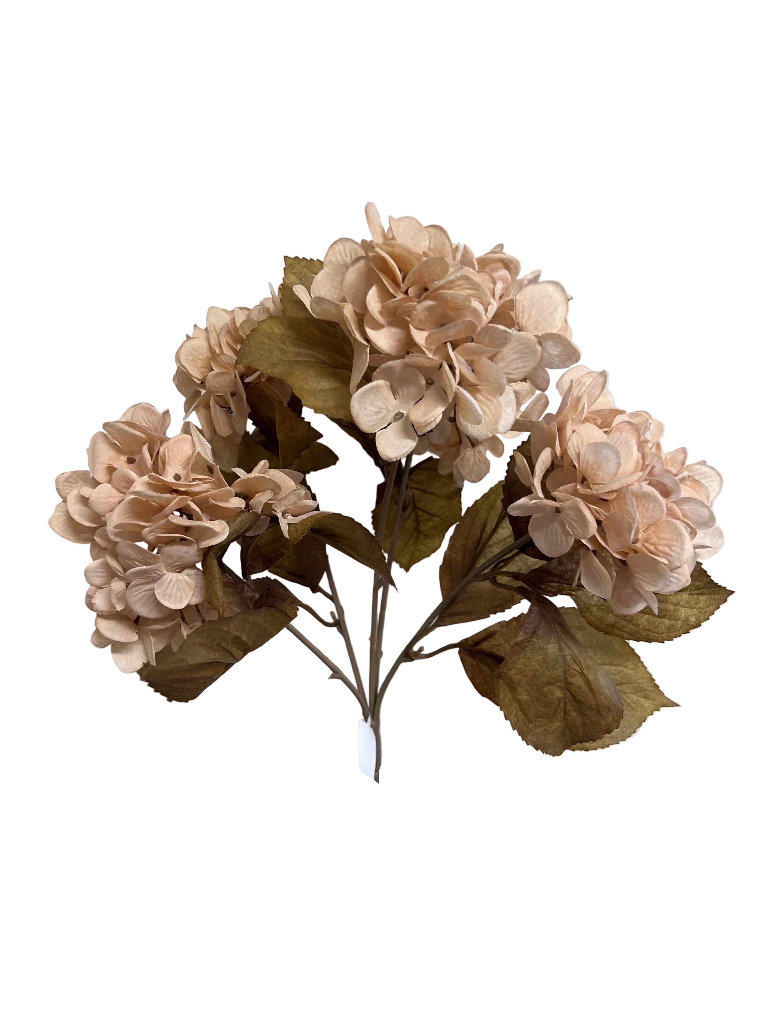 16" Hydrangea Bush- Warm Blush Beige