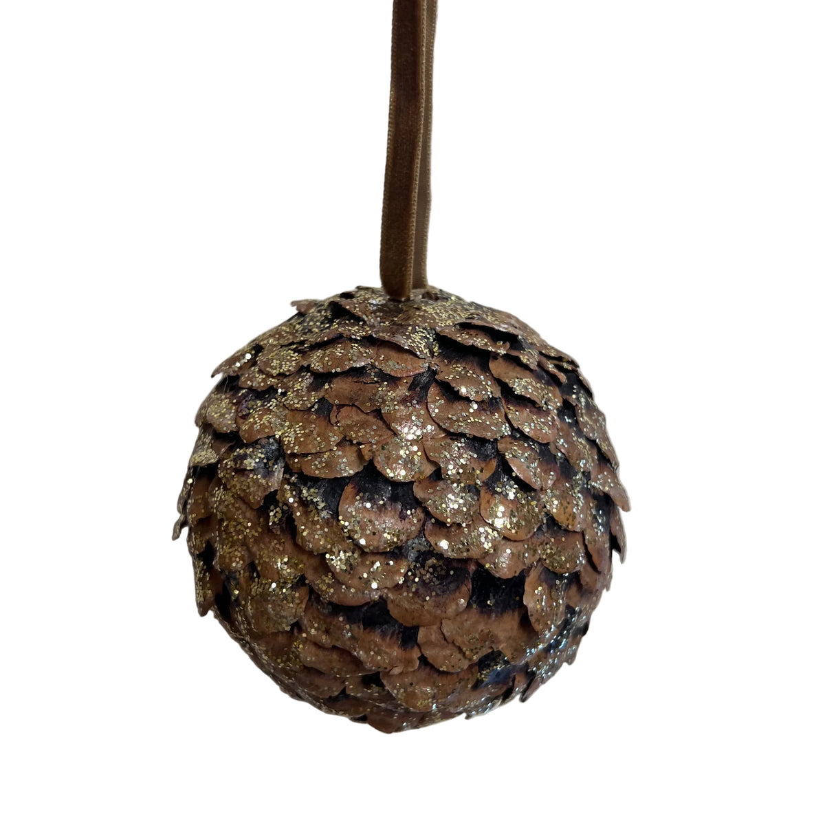Gold Glitter Fir Cone Ornament