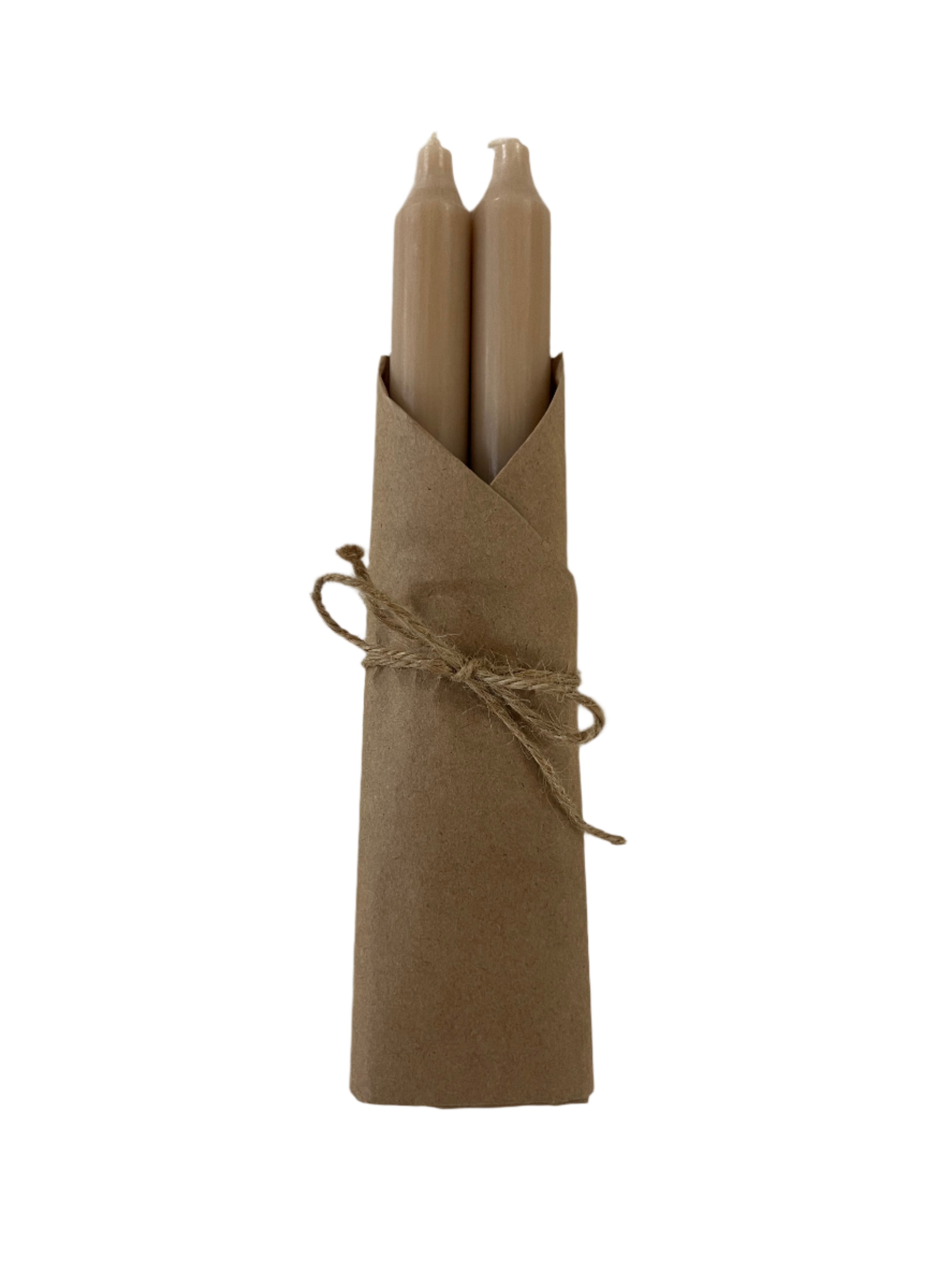 7" Tan Taper Candles (2pk)