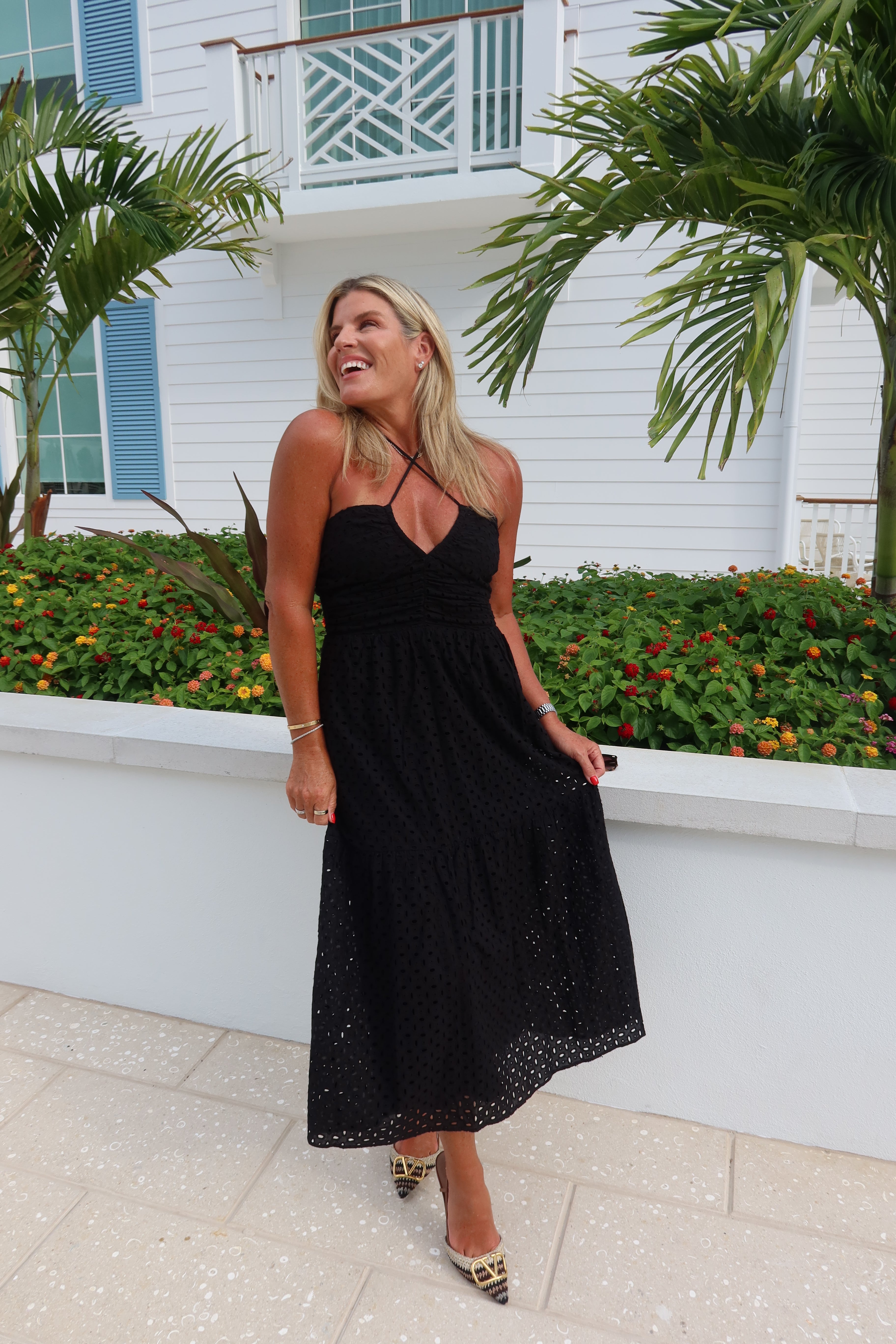 Aeries Halter-Black Eyelet