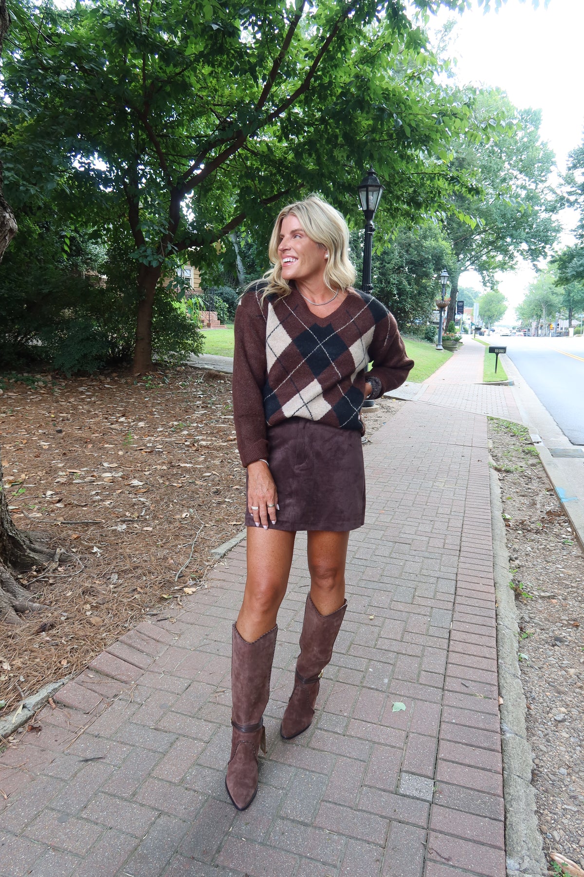 Perri Suede Mini Skirt-Dark Chocolate