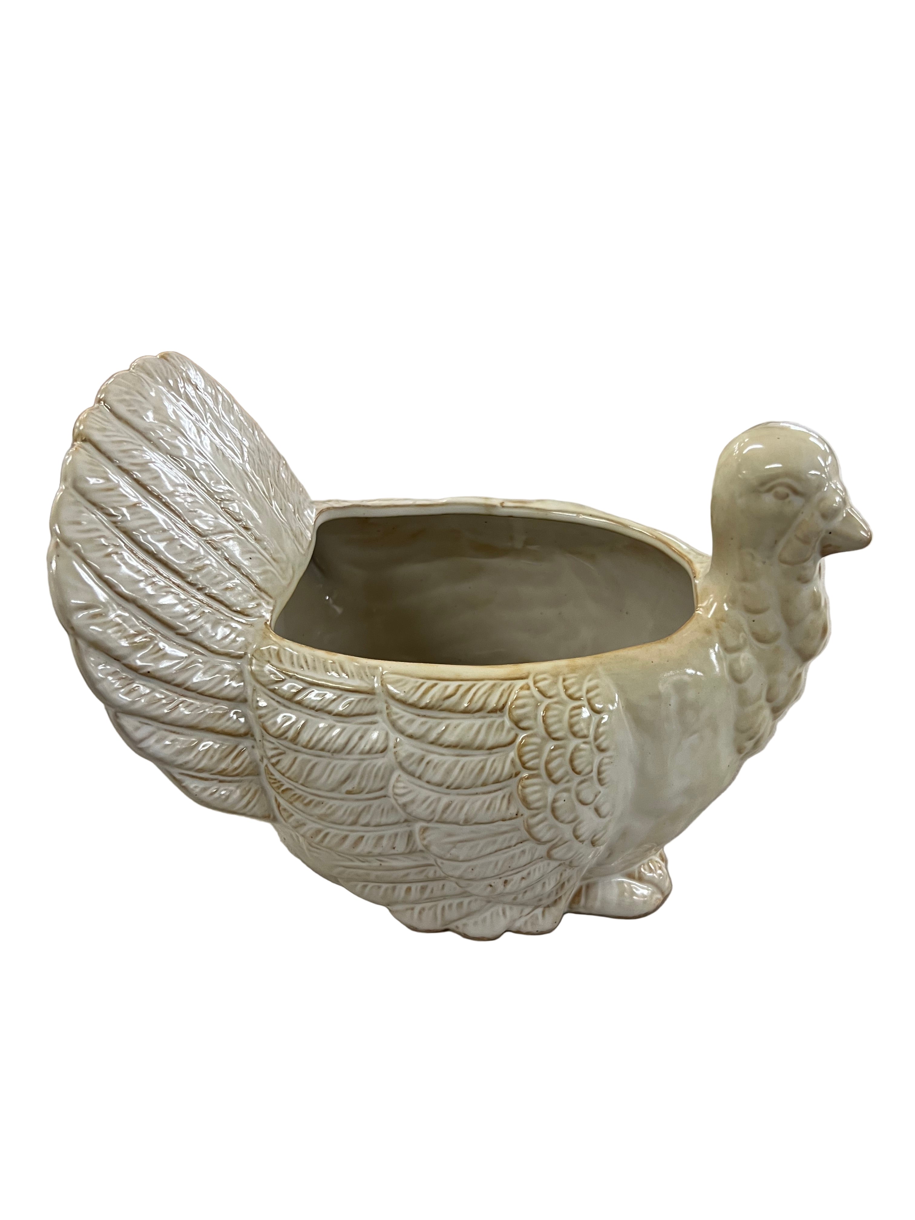 Stoneware Turkey Shaped Serving Bowl
