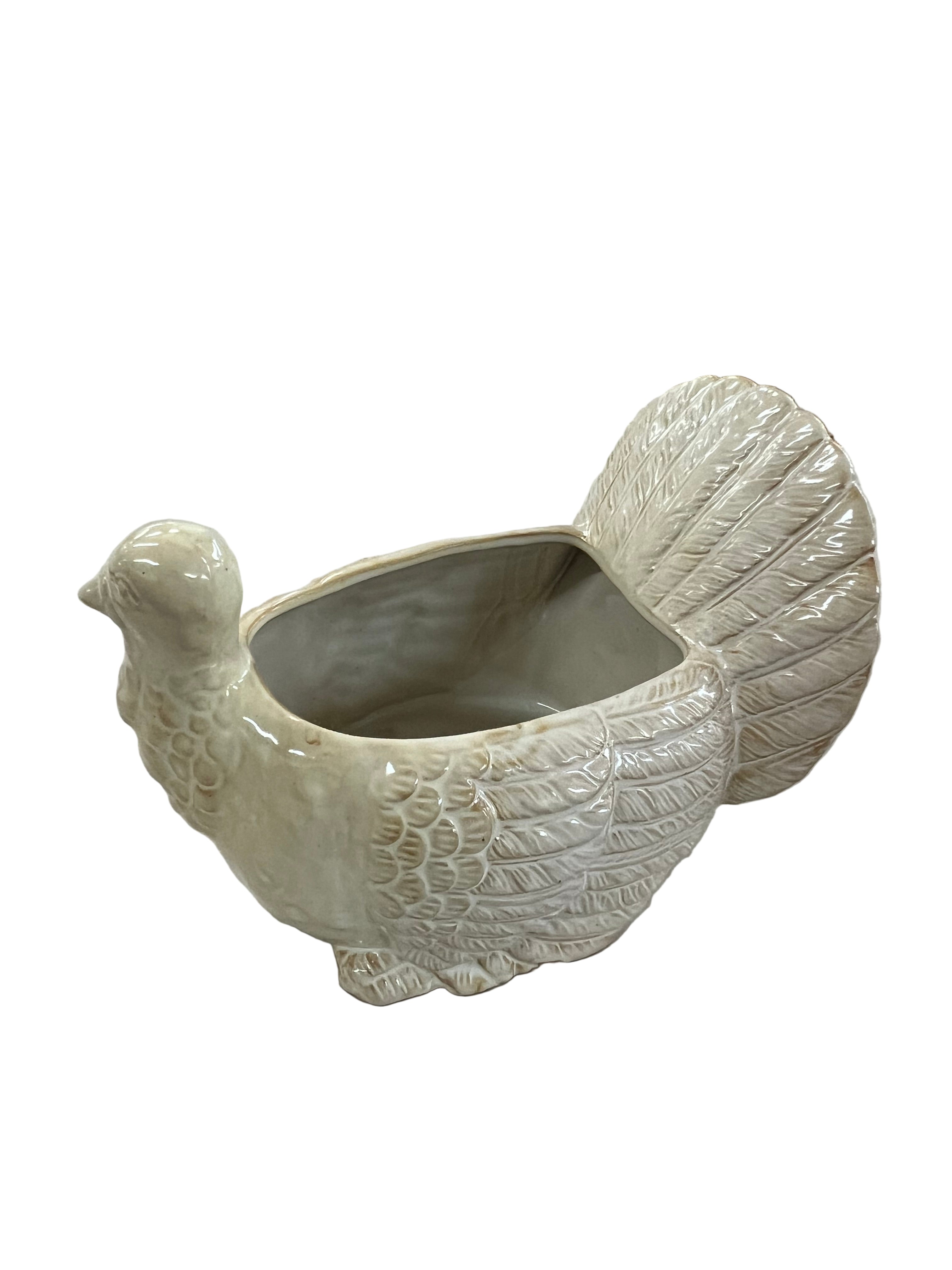 Stoneware Turkey Shaped Serving Bowl