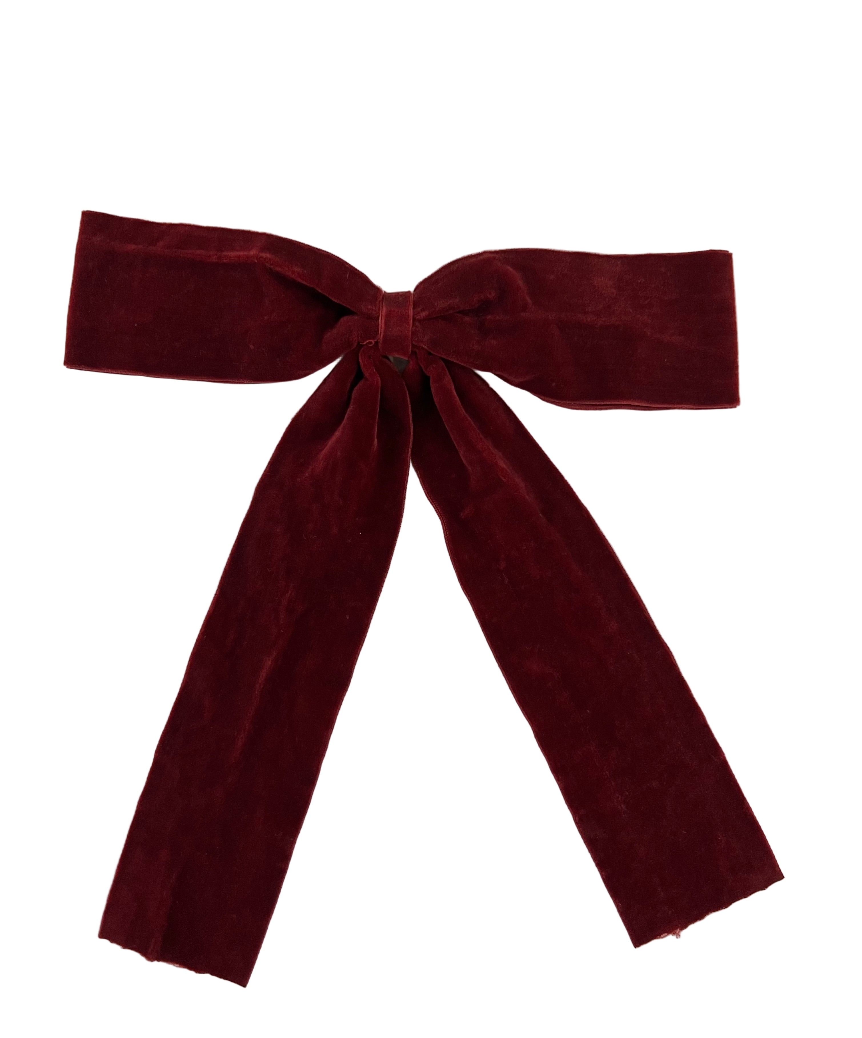 Burgundy Velvet Bow w/ Clip (2 Sizes)