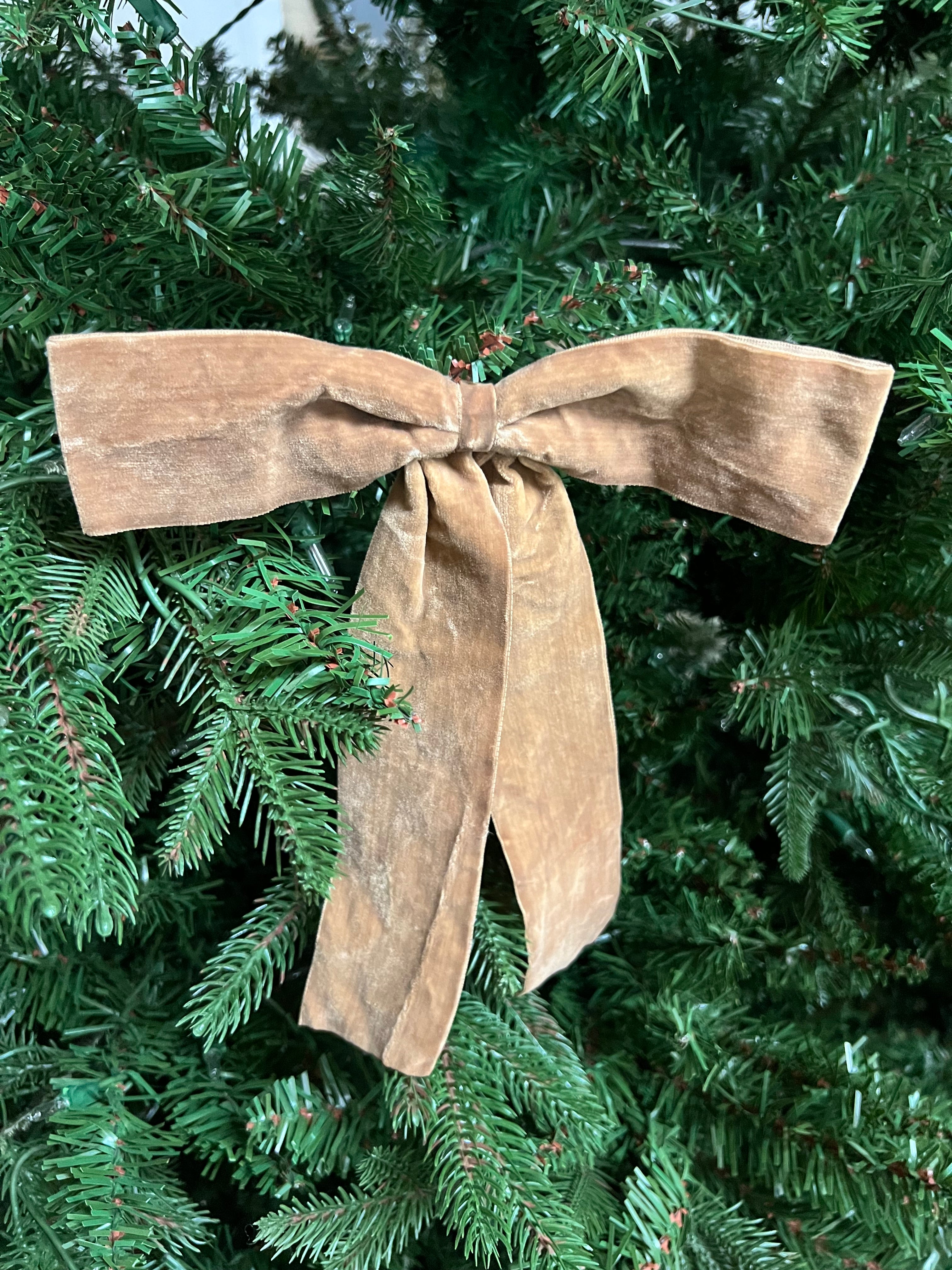 8.5" Brown Velvet Bow w/ Clip