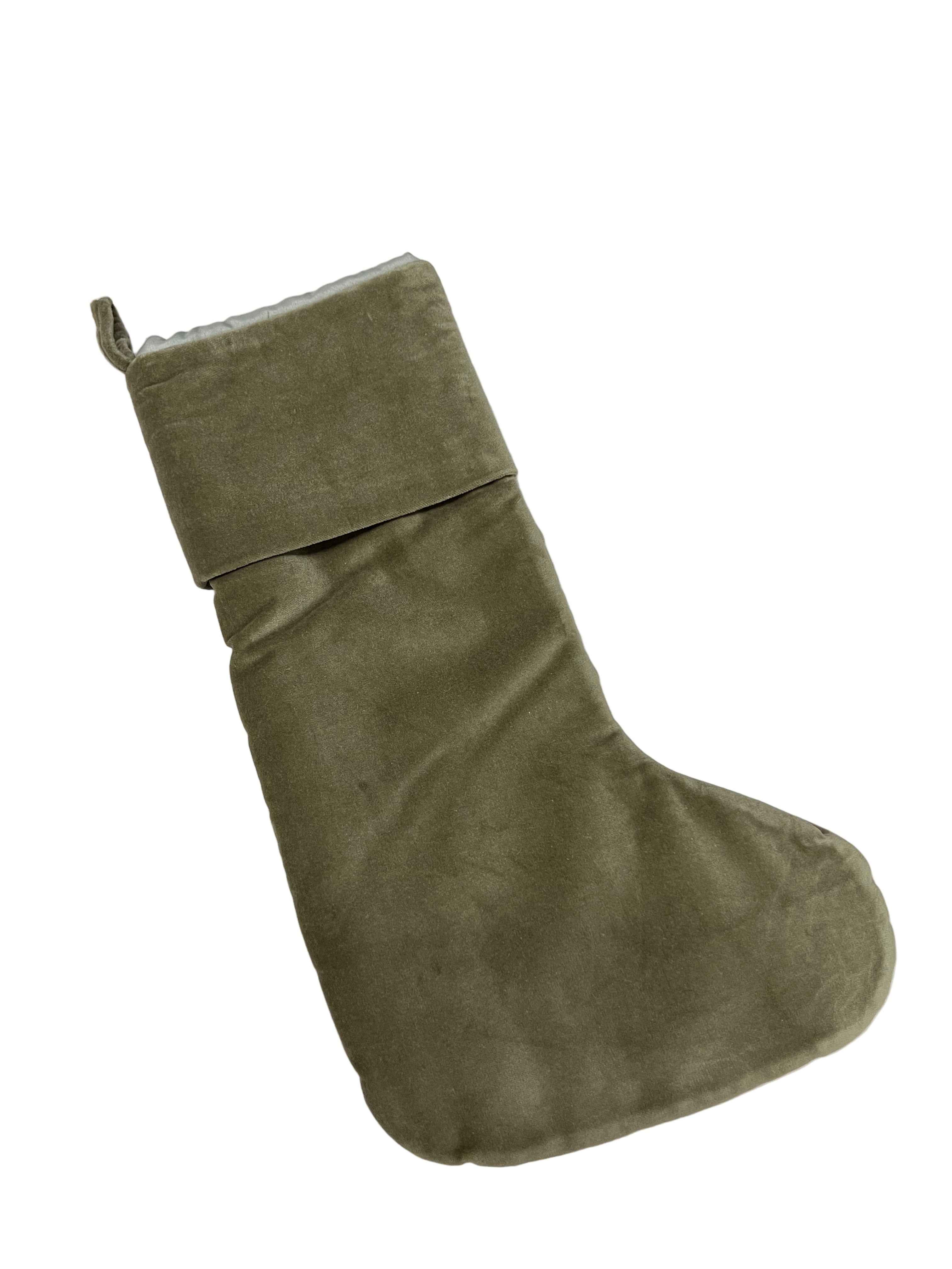 18" Sage Velvet Stocking