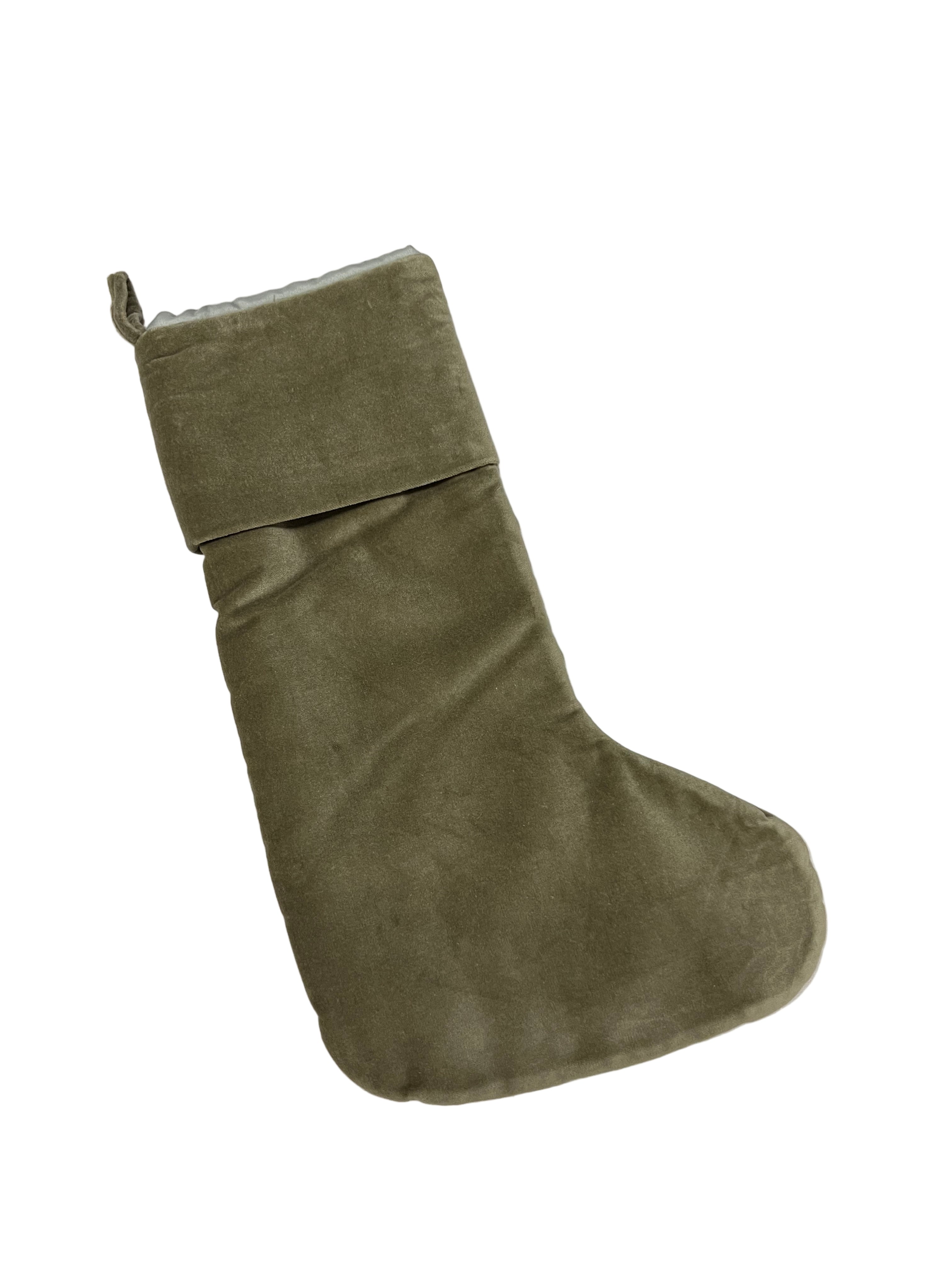 18" Sage Velvet Stocking