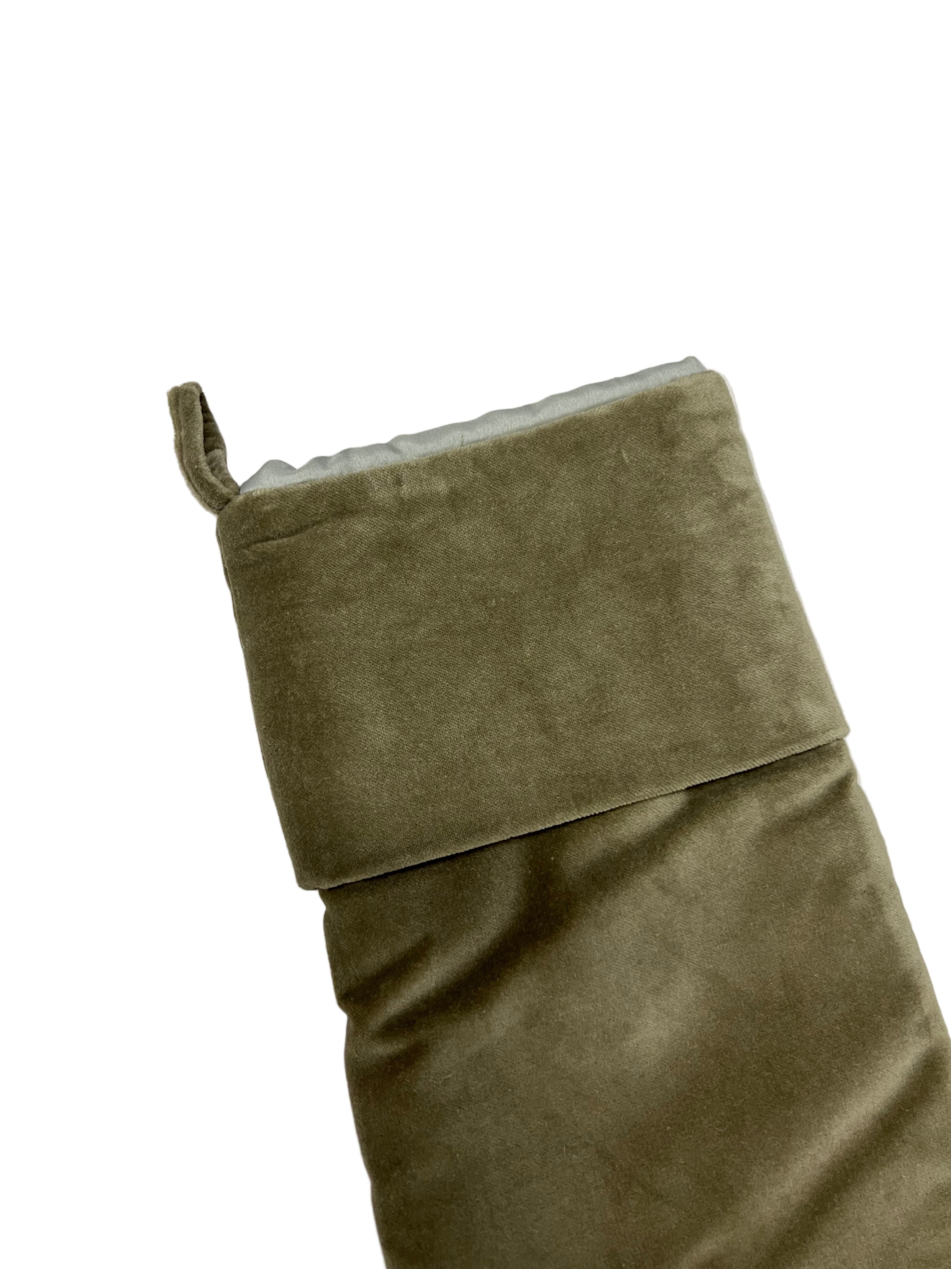 18" Sage Velvet Stocking