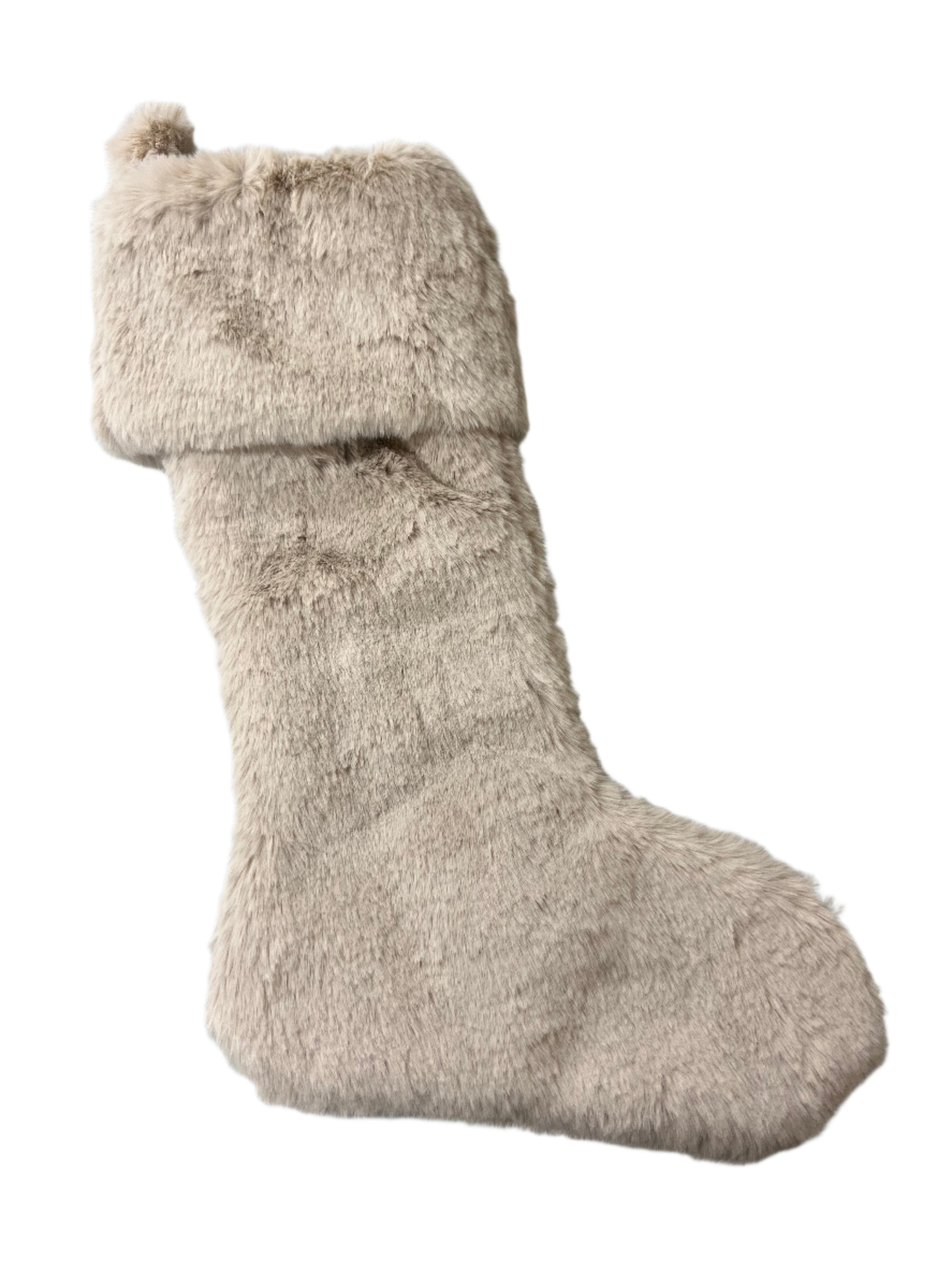 25" Beige Fur Stocking
