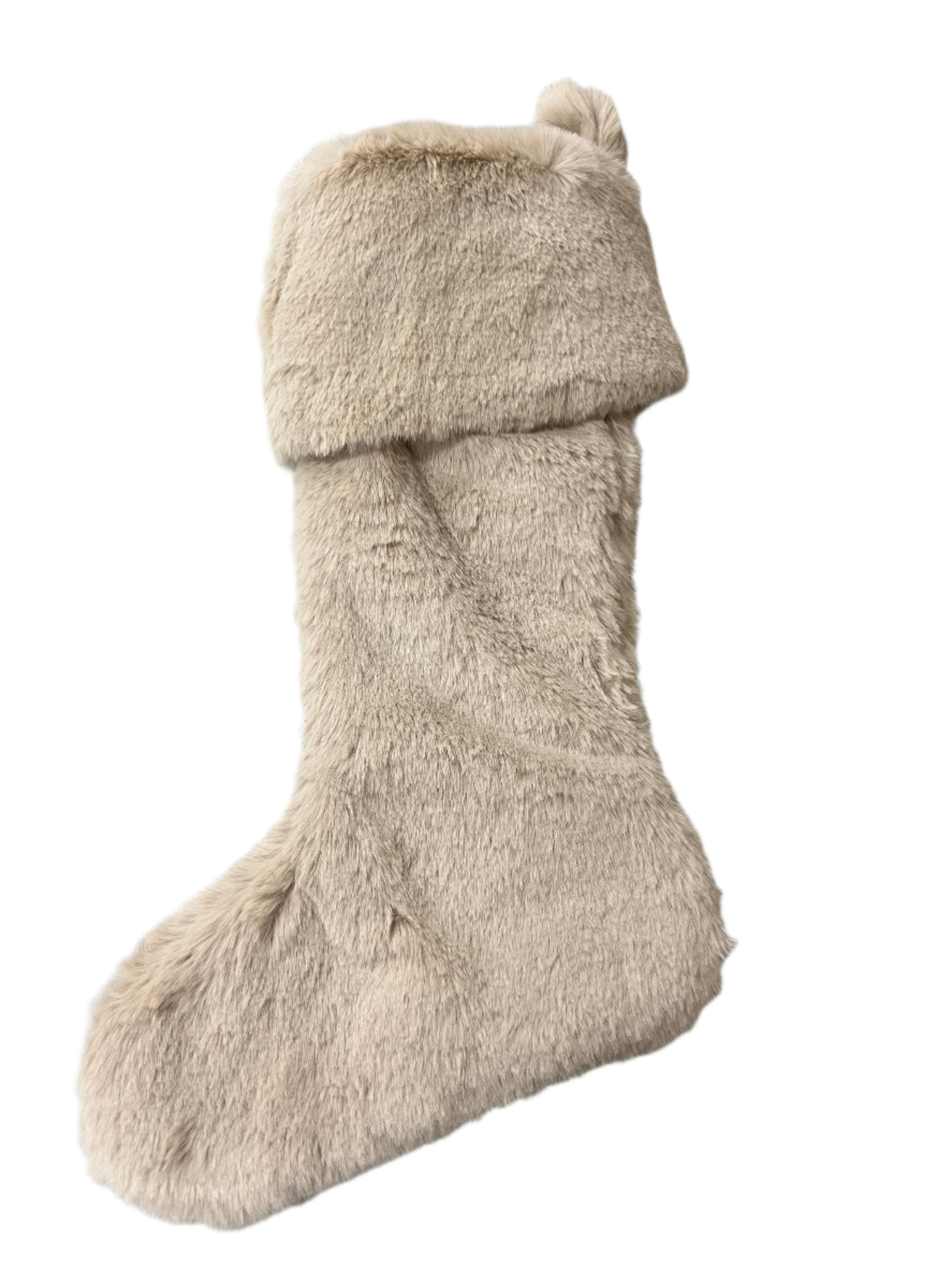 25" Beige Fur Stocking