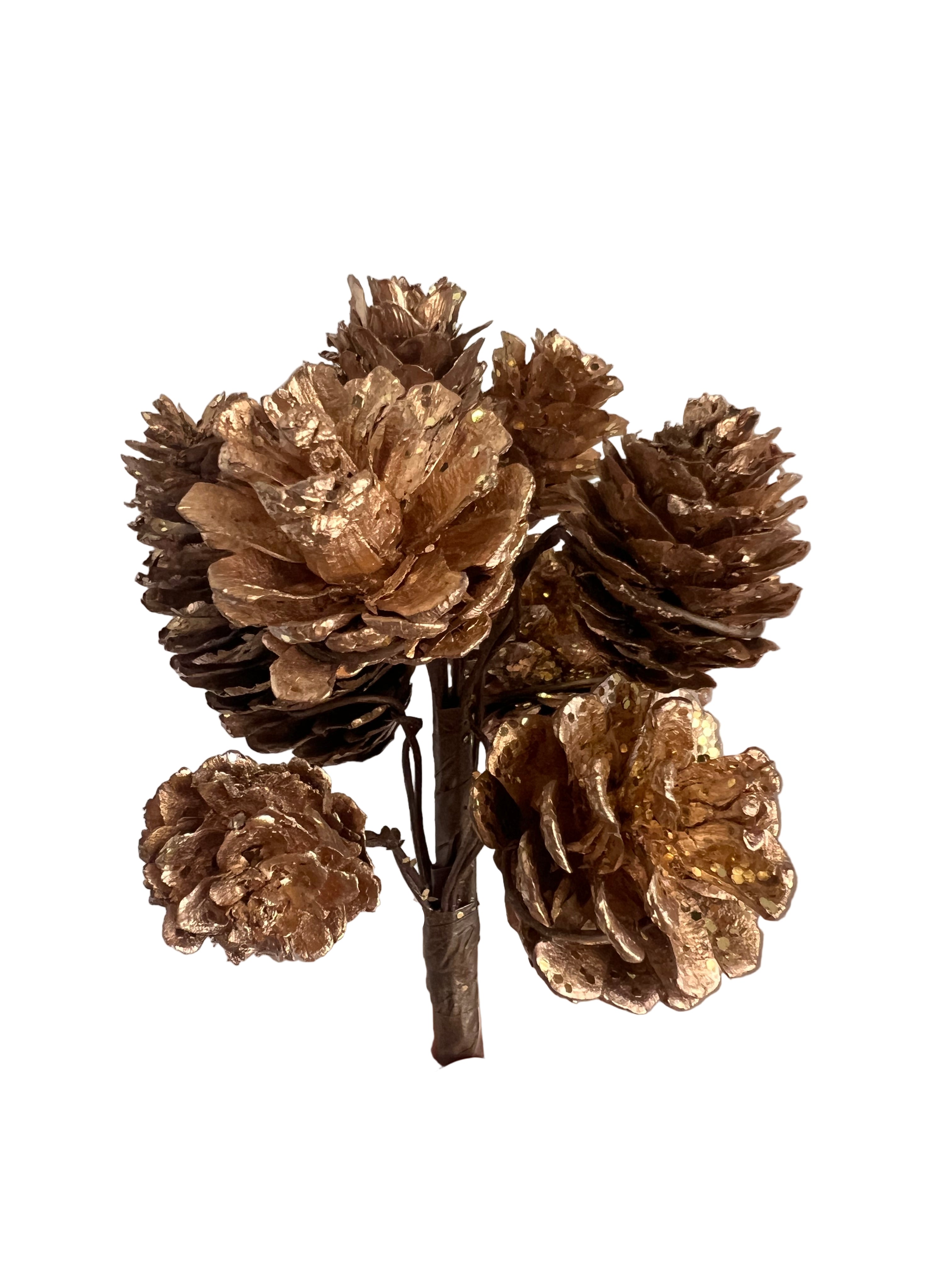 10" Gold Glitter Pinecone Pick