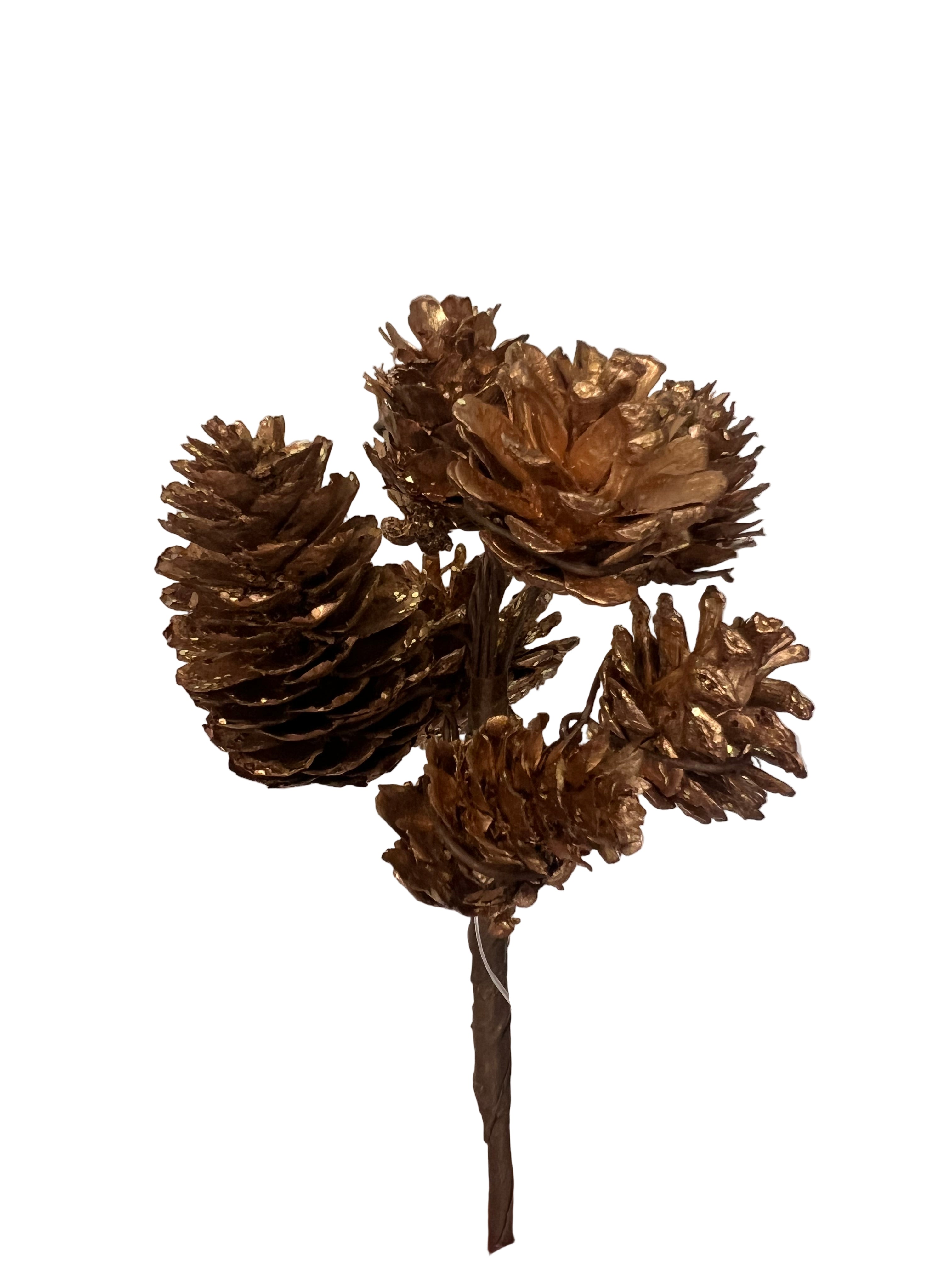 10" Gold Glitter Pinecone Pick