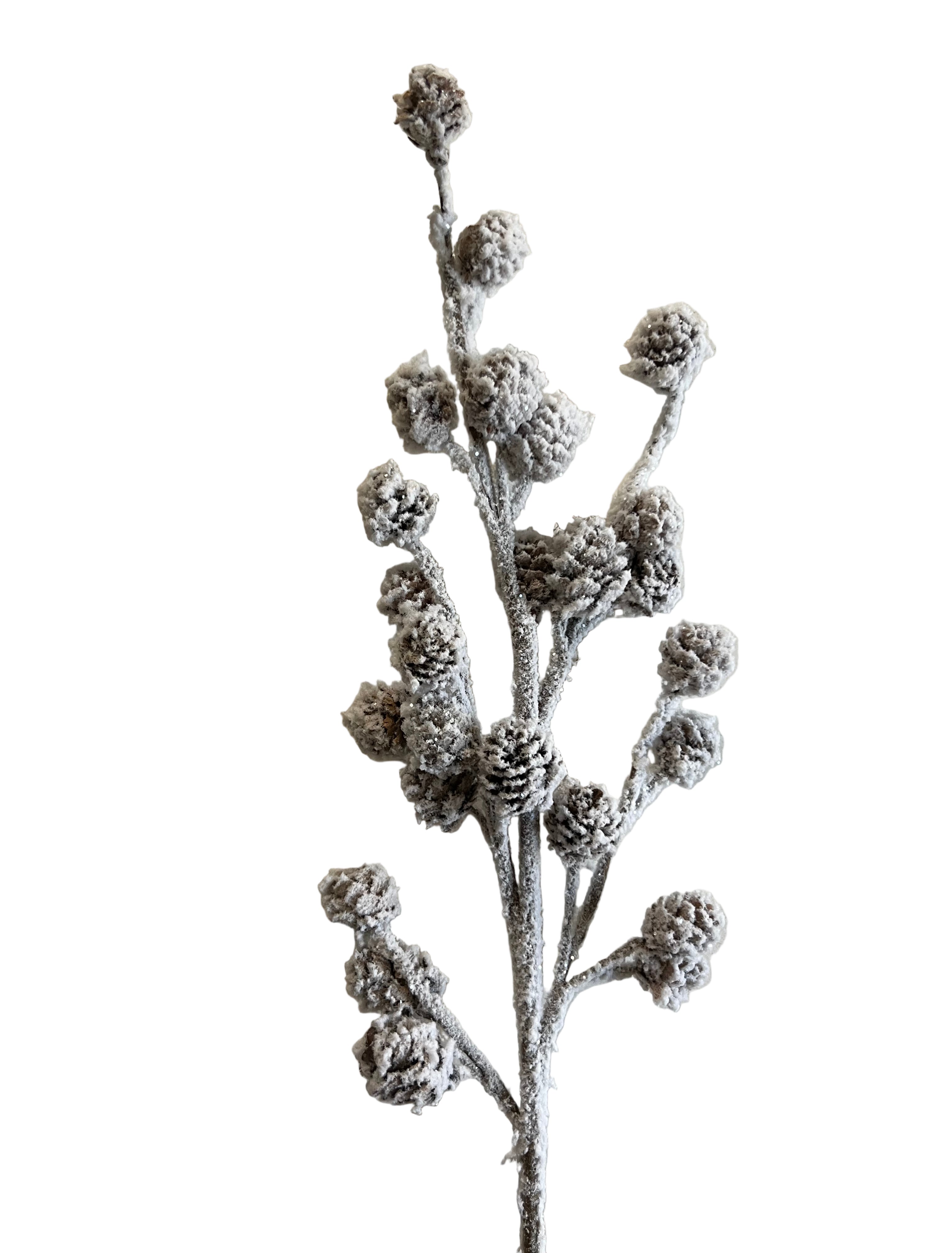 30" Snowy Pinecone Stem