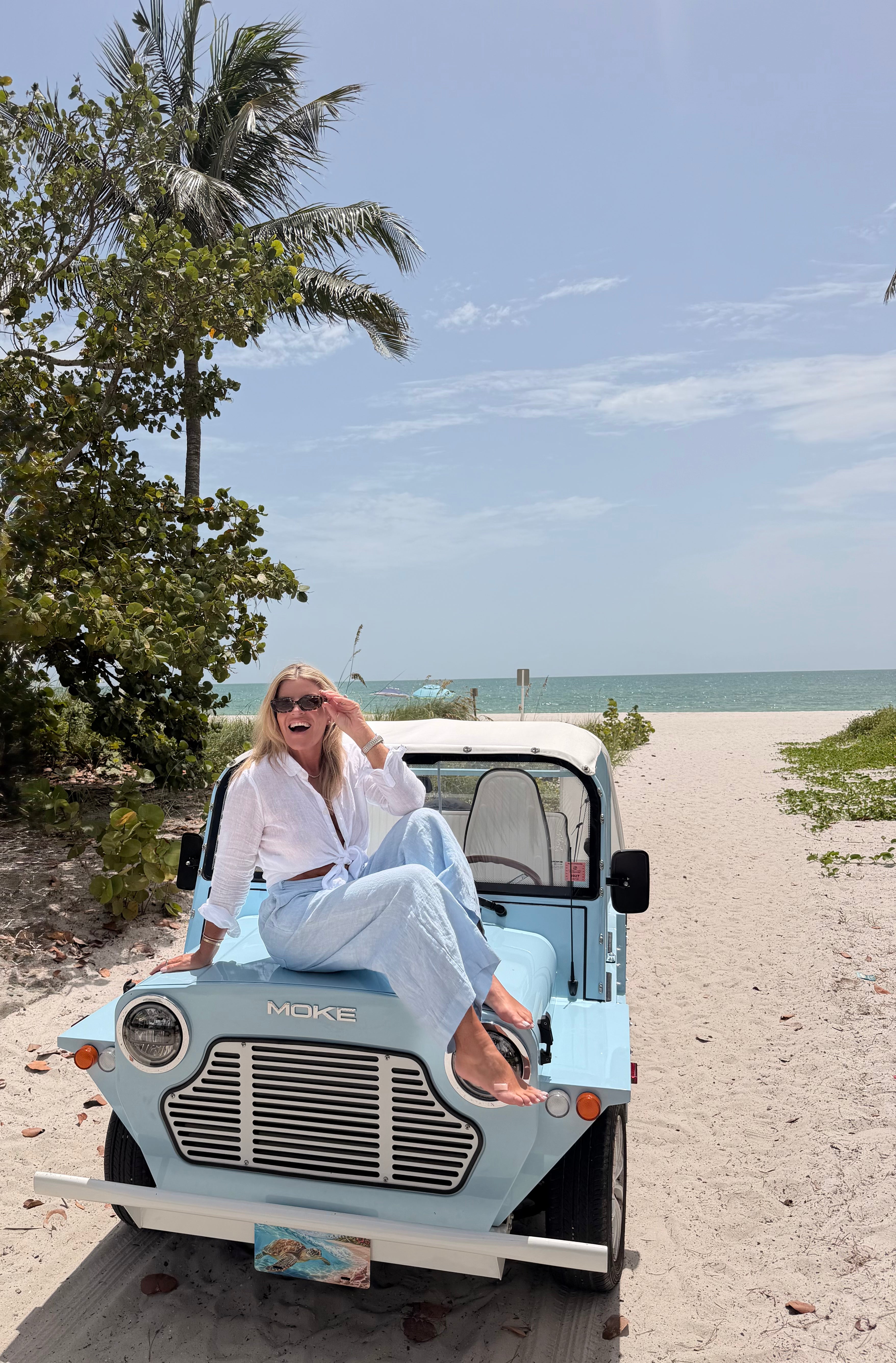 Moke Blue Linen Pants