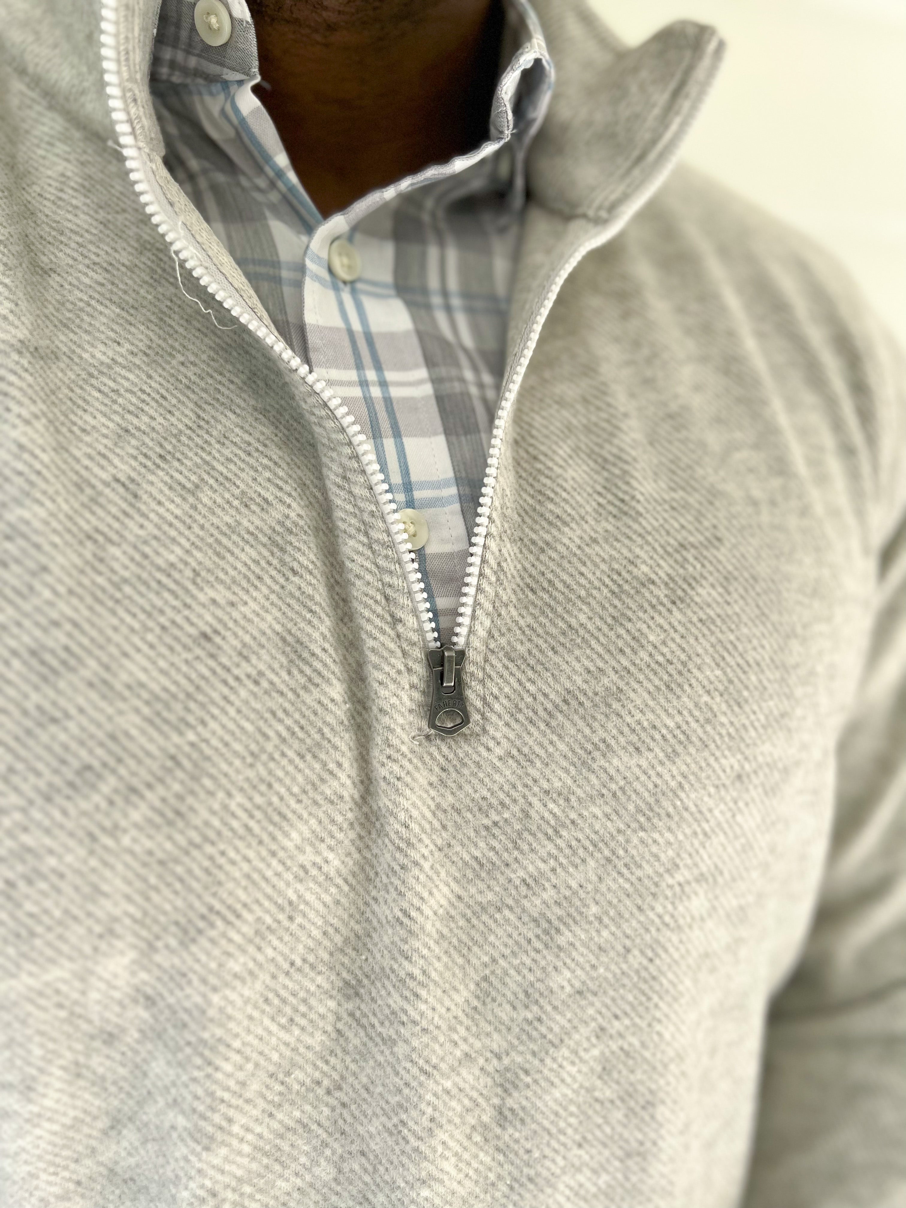 Quarter Zip Sweater-Grey