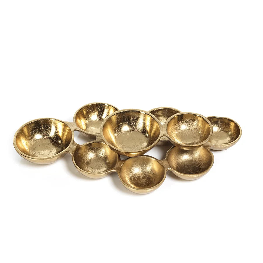 Cluster of Nine Serving Bowls -Gold