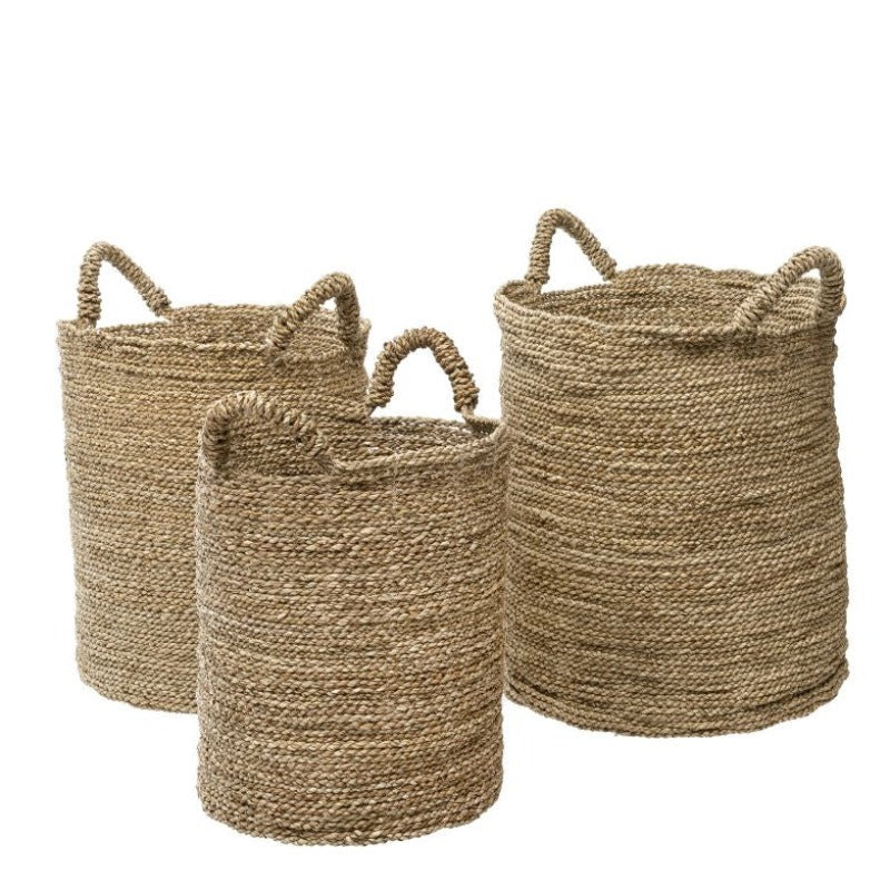 Woven Palm Leaf Basket w/ Handles (3 Sizes)