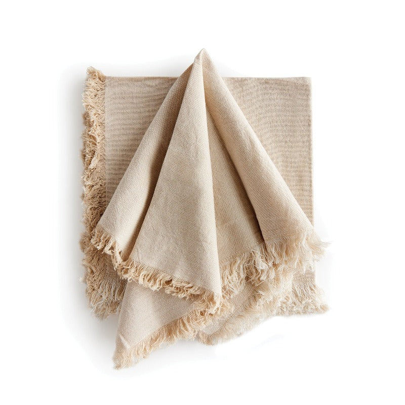 Fringe Cream Cloth Napkins (set of 4)
