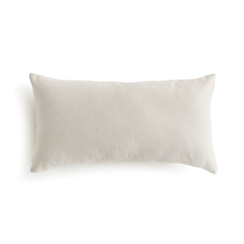 12" x 22" White Indoor/ Outdoor Lumbar Pillow
