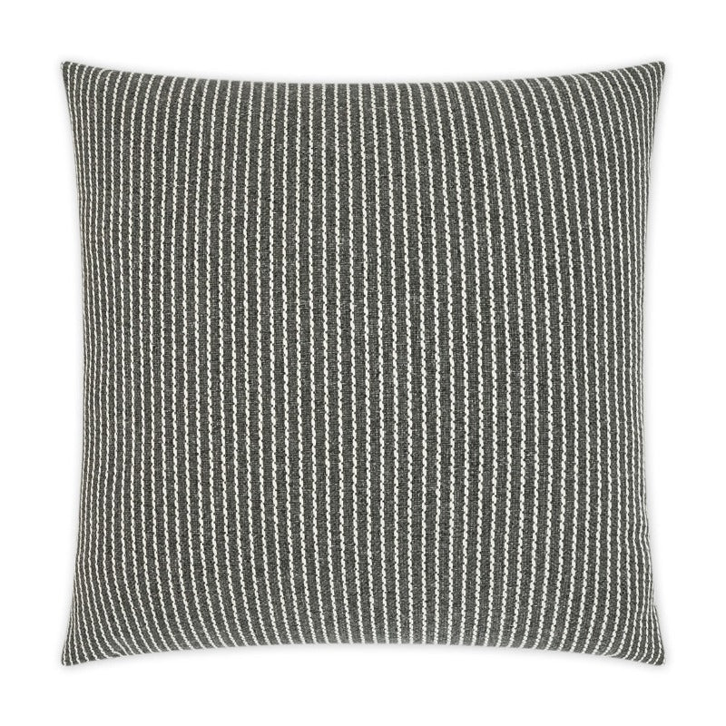 Graphite Striped Outdoor Pillow 22" x 22"