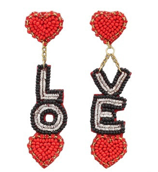LOVE Heart Earrings-Final Sale