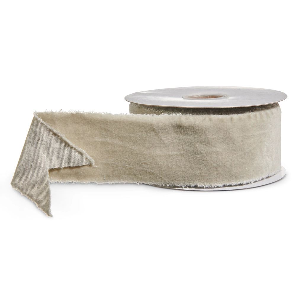 2.5" x 10yds Frayed Edge Ribbon-Gray