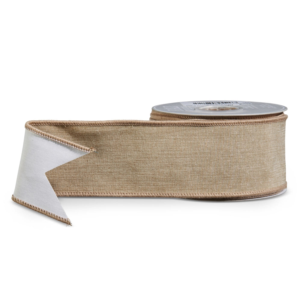 2.5" x 10yds Natural Wired Ribbon