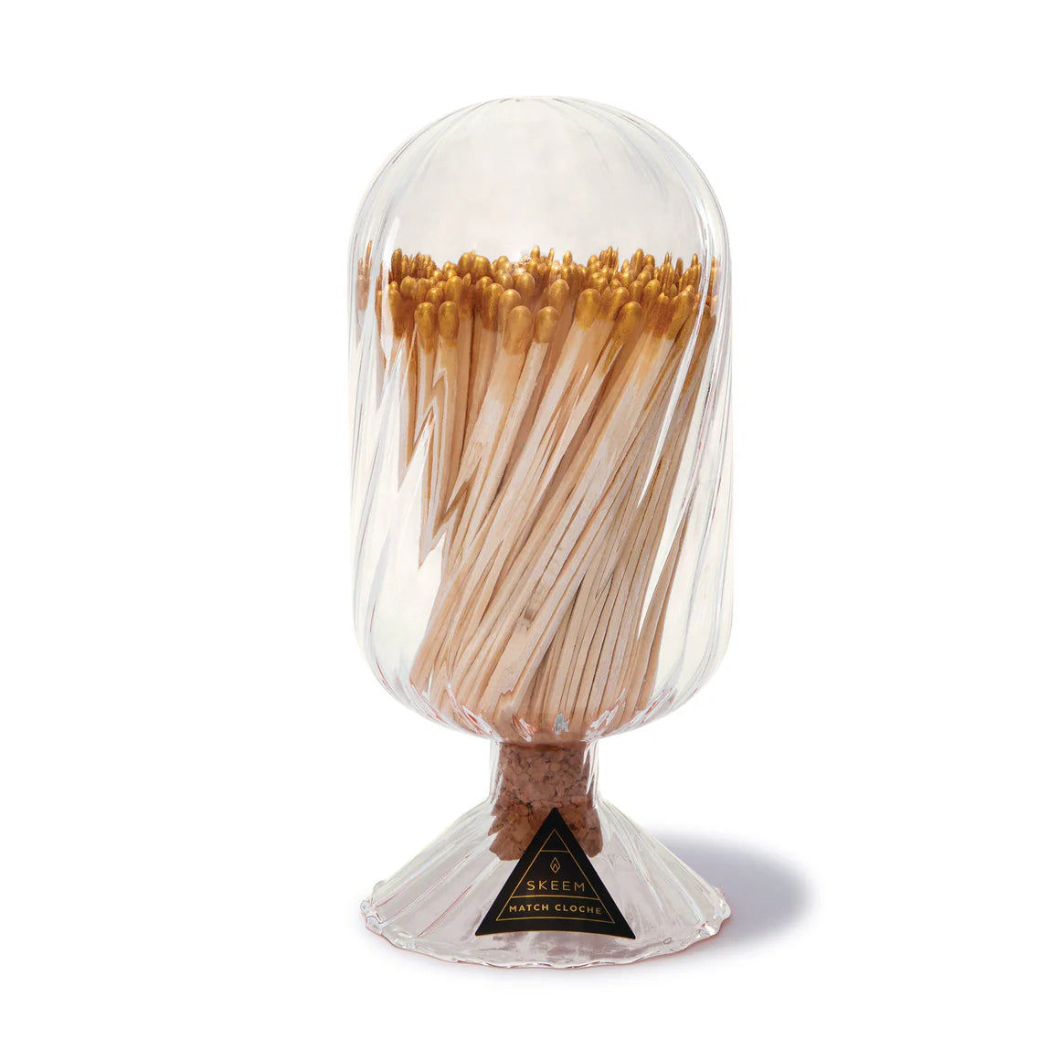 Small Helix Glass Match Cloche-Gold