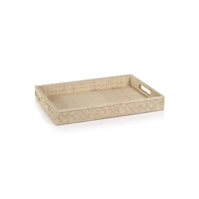 Natural Woven Raffia Serving Tray (2 Sizes)