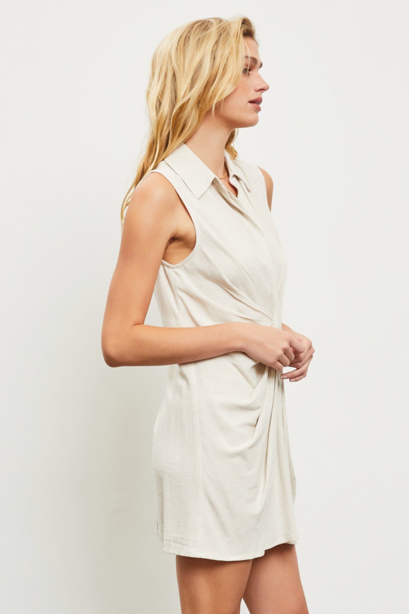 Ruched Collar Dress