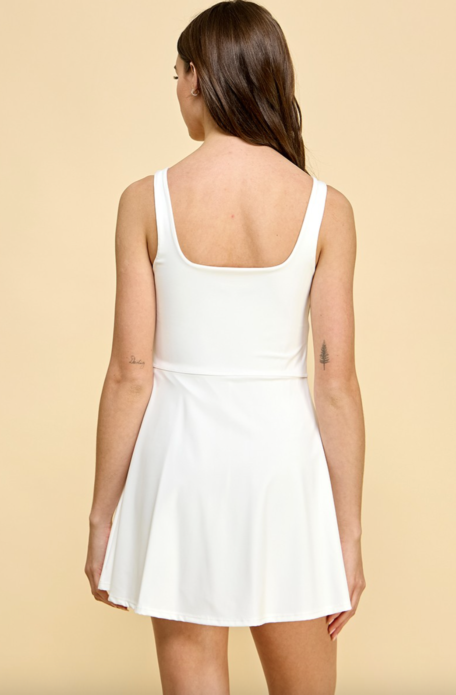 Sleeveless Athletic Dress-White