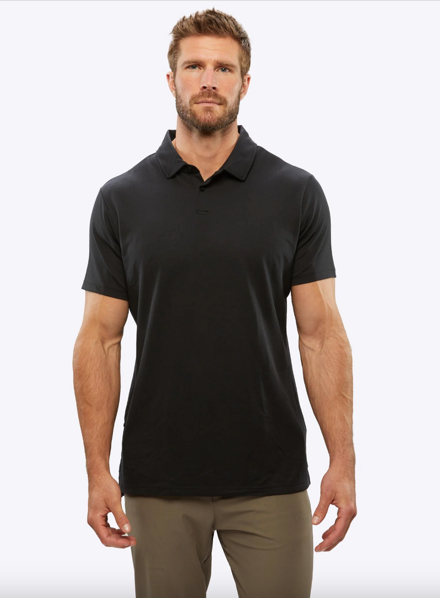 トップス philme polo black size2 Polo Split Hem-Black
