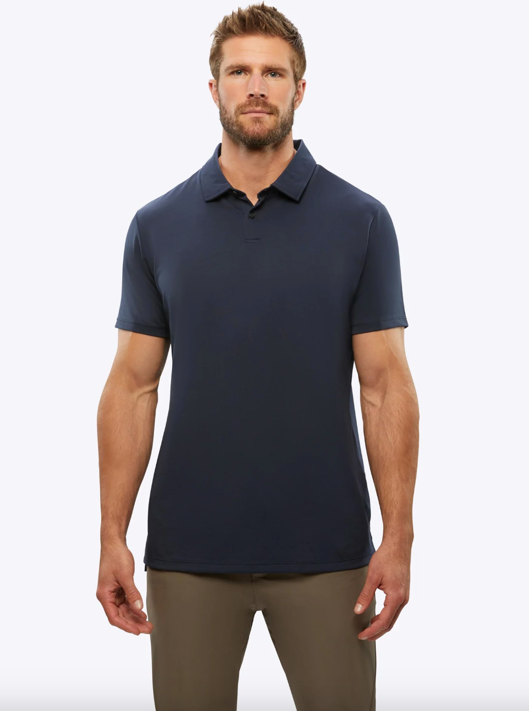 Polo Split Hem-Navy