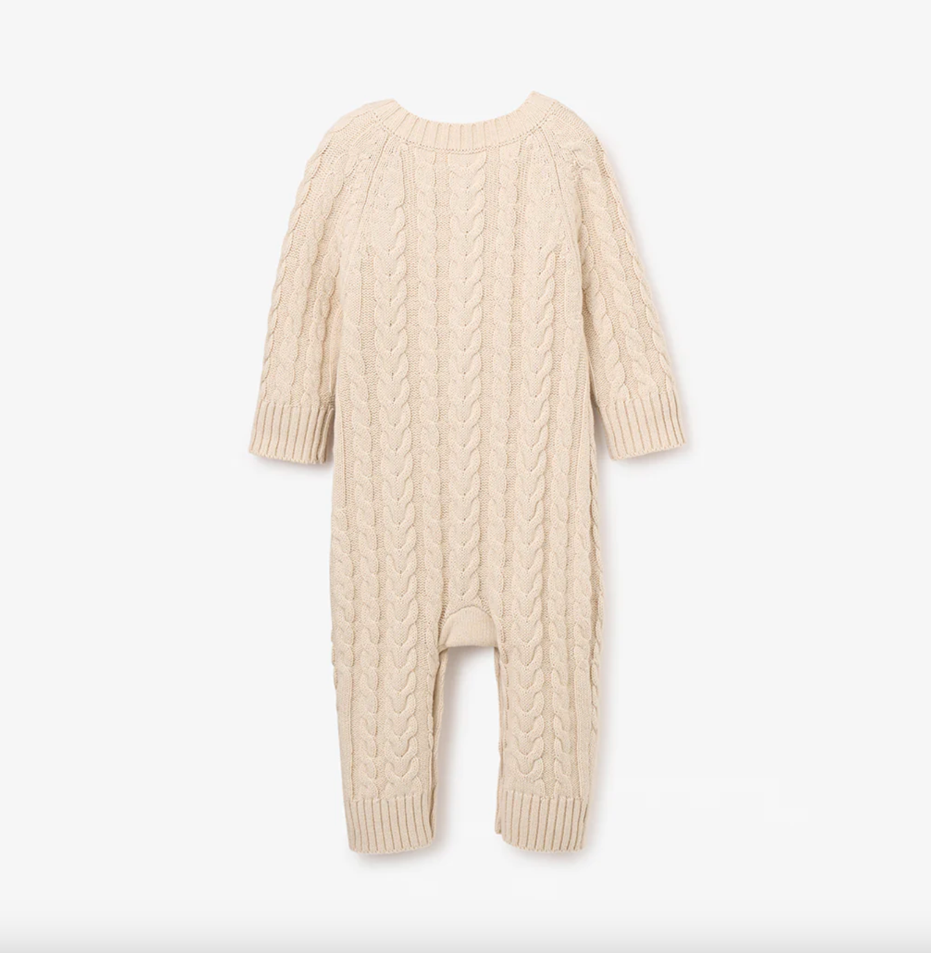 Horseshoe Knit Jumpsuit-Beige