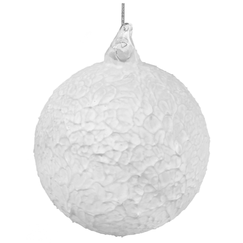 White Petina Ball Ornament (2 Sizes)