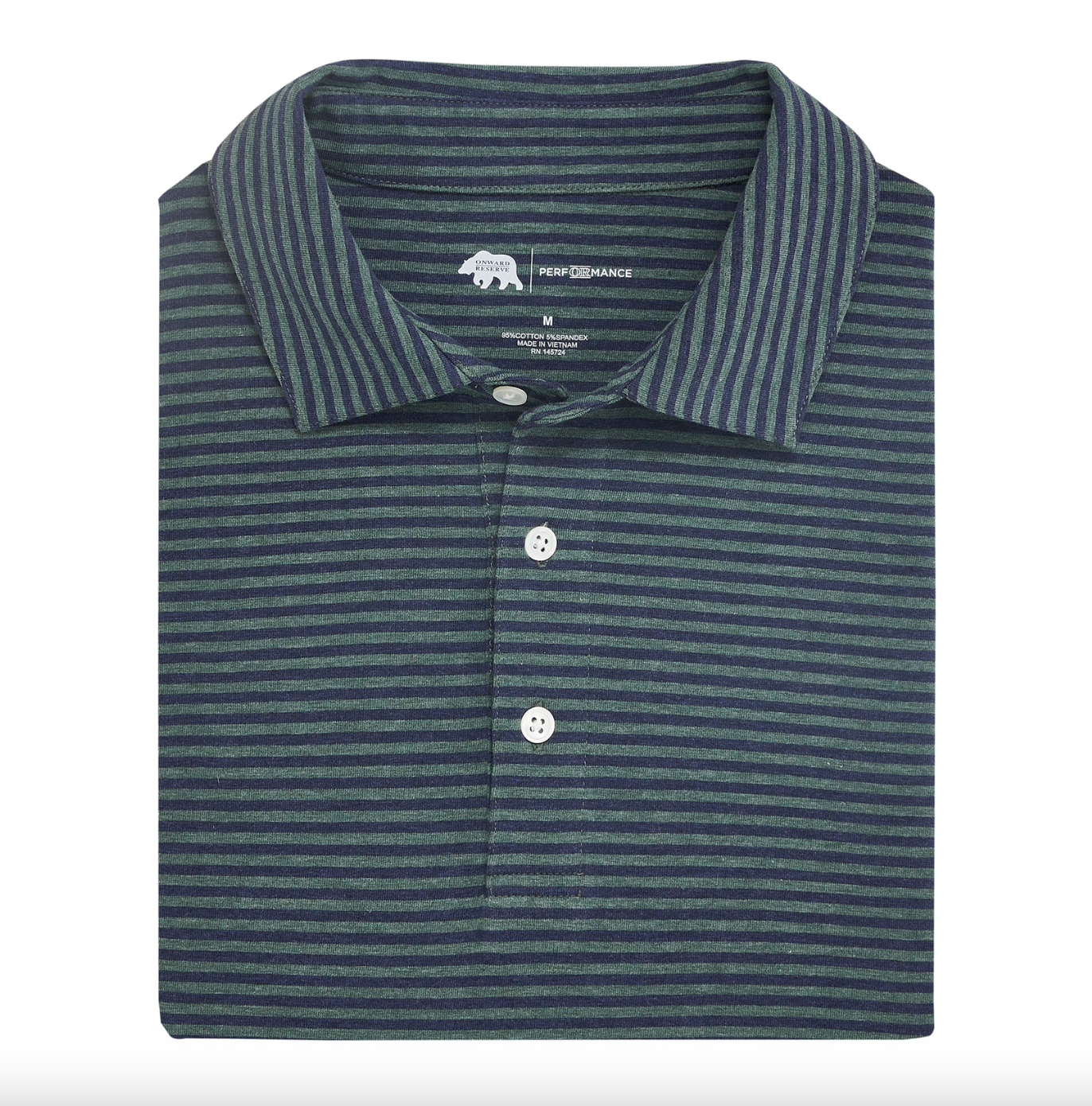 Row Stripe Polo-Navy