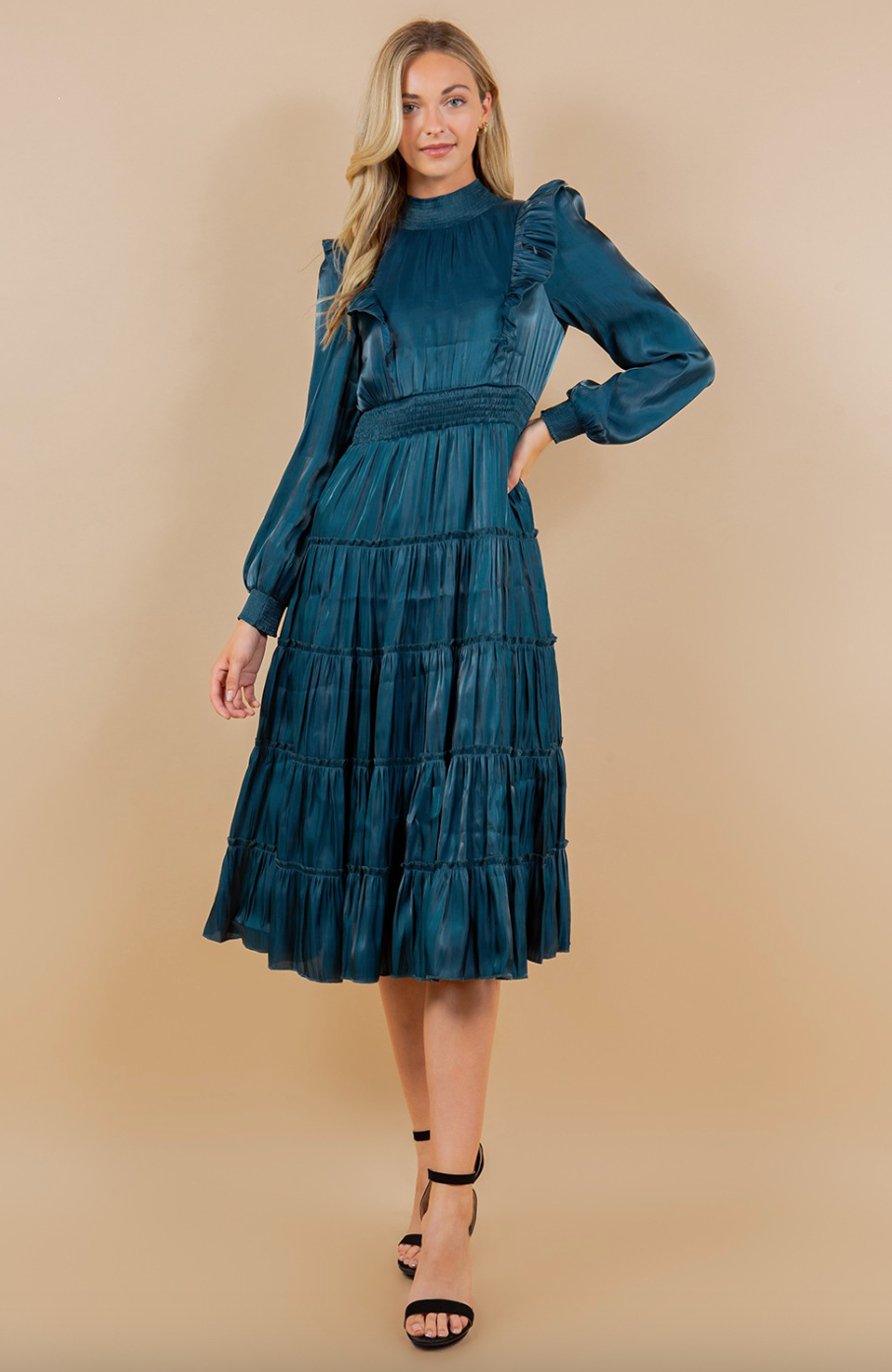 Camila Dress-Teal