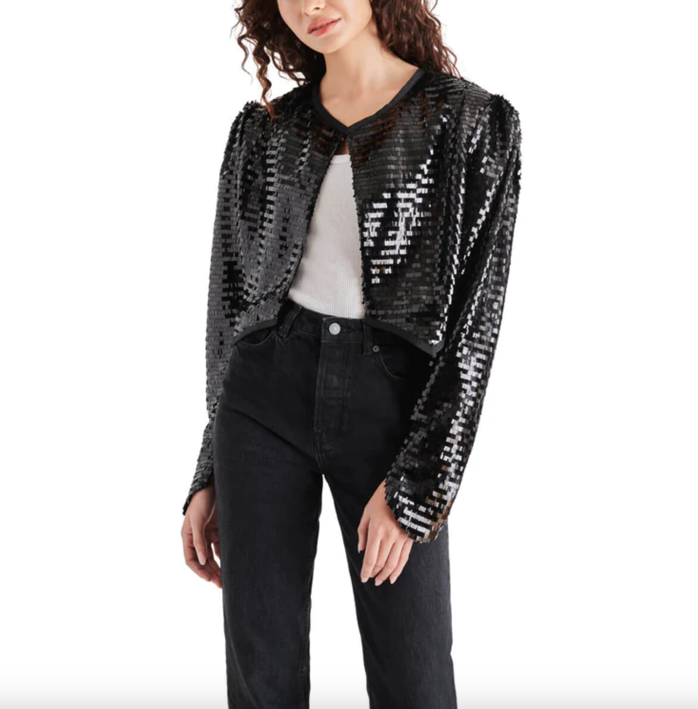 Juliet Sequin Jacket-Black