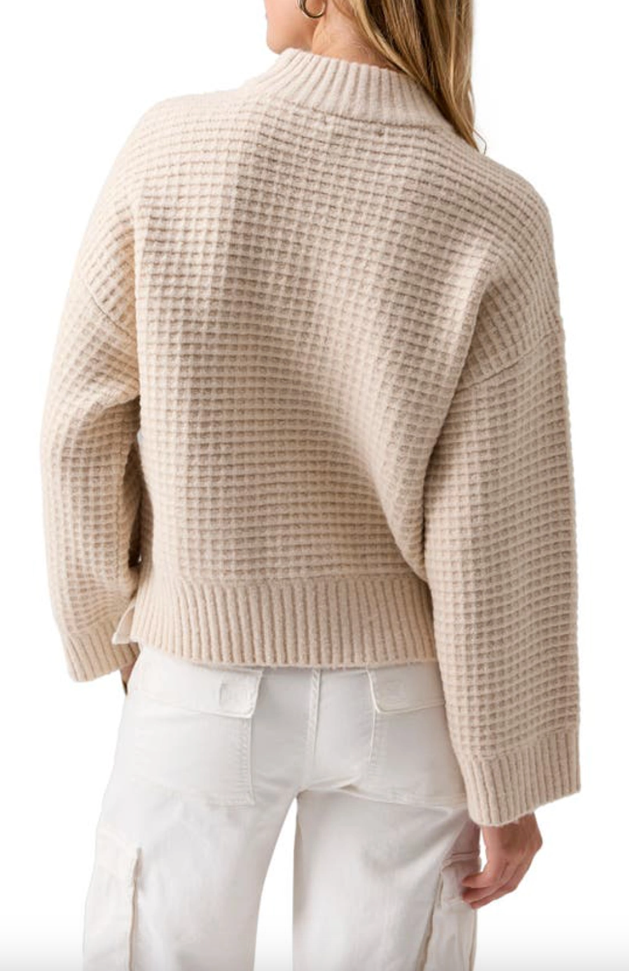 Waffle Knit Sweater-Oatmeal