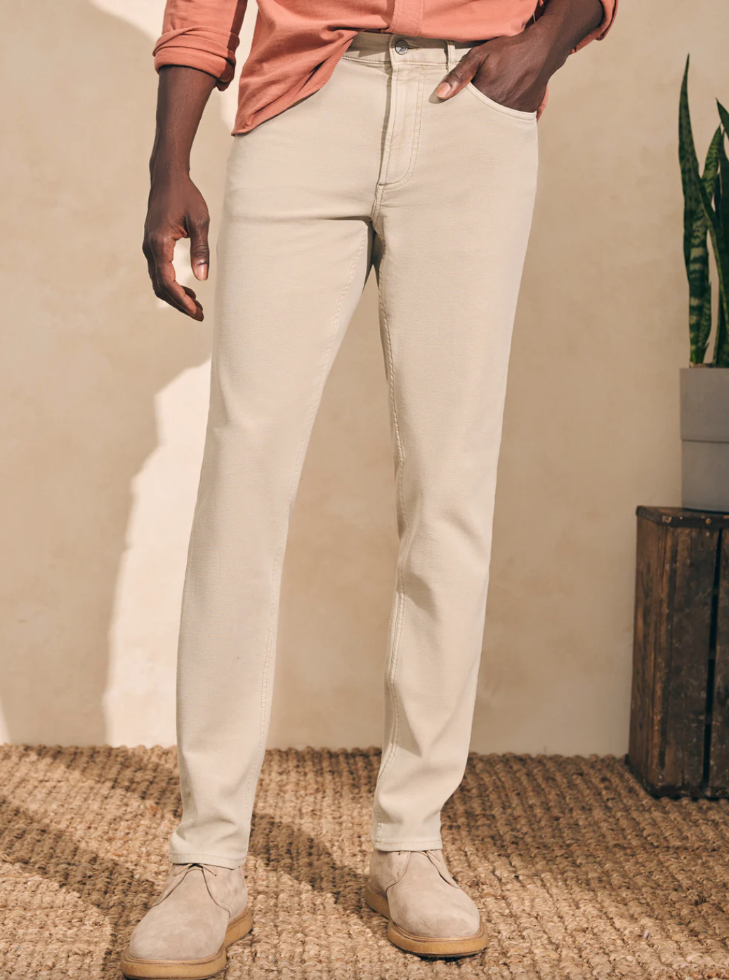 Stretch Terry Pant-Stone