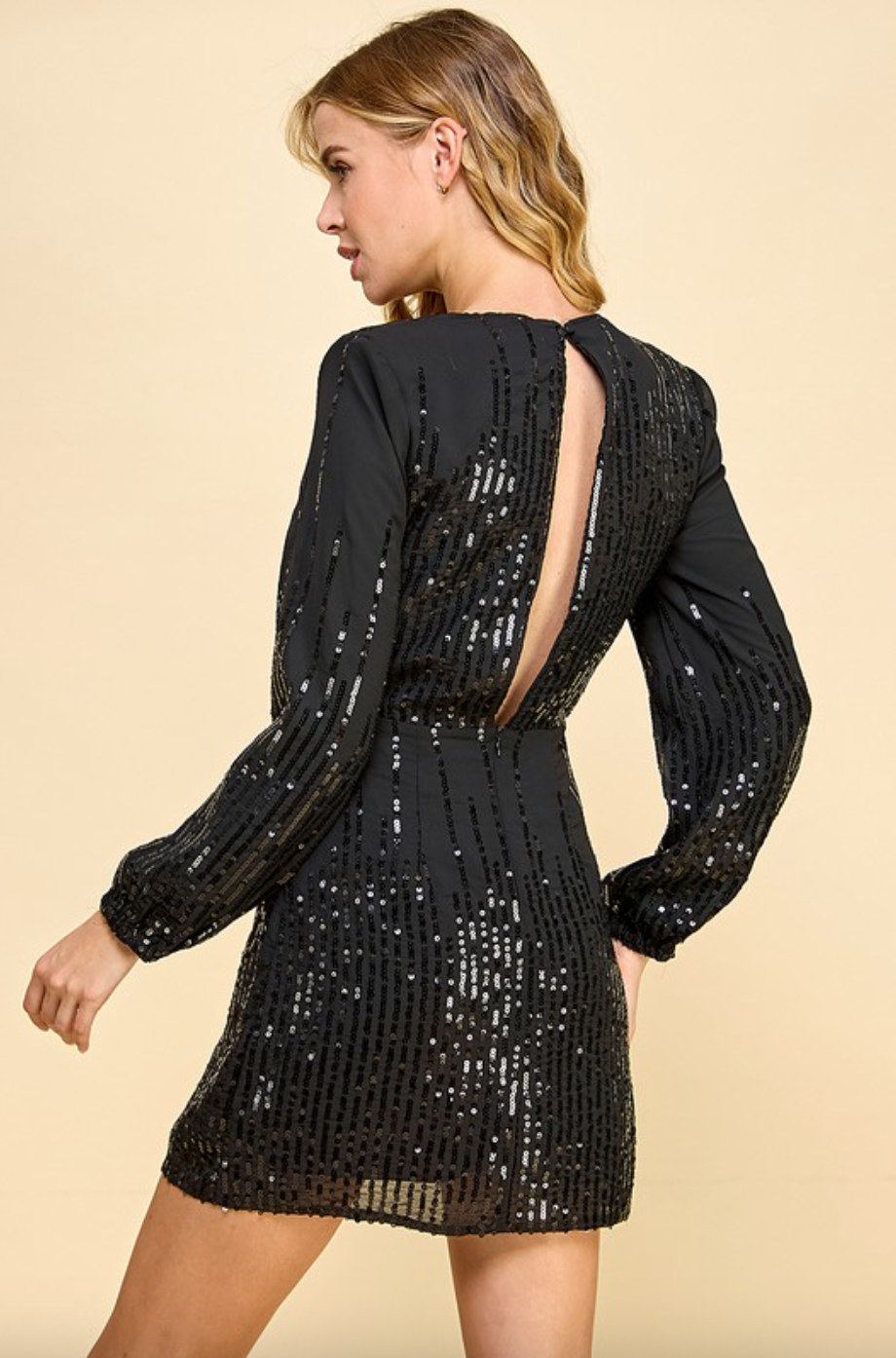 Long Sleeve Sequin Dress