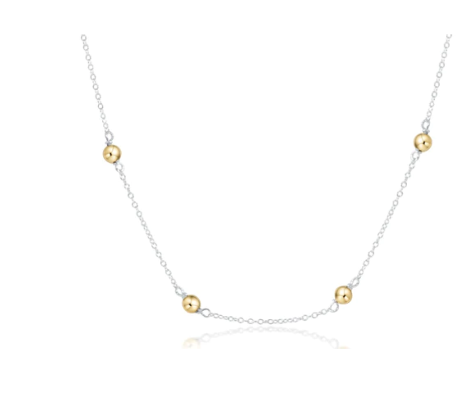 17" Choker Simplicity Chain Mixed Metal-4mm Gold