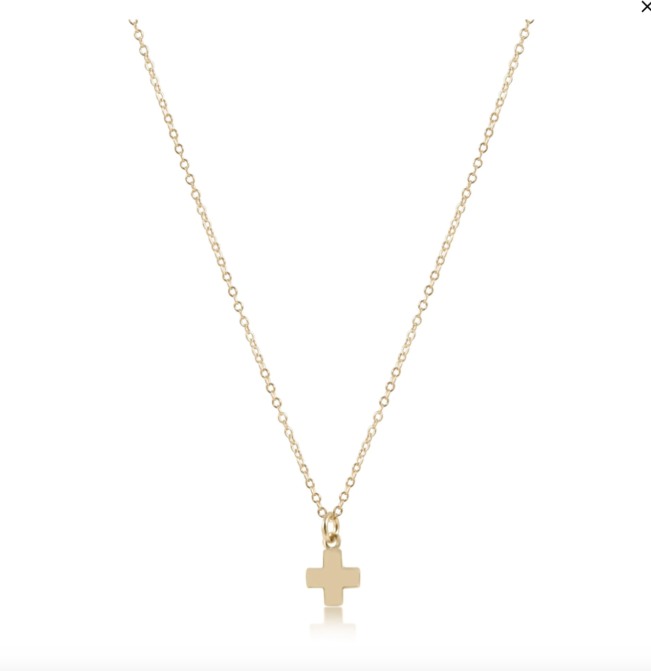 16" Small Gold Signature Cross Necklace