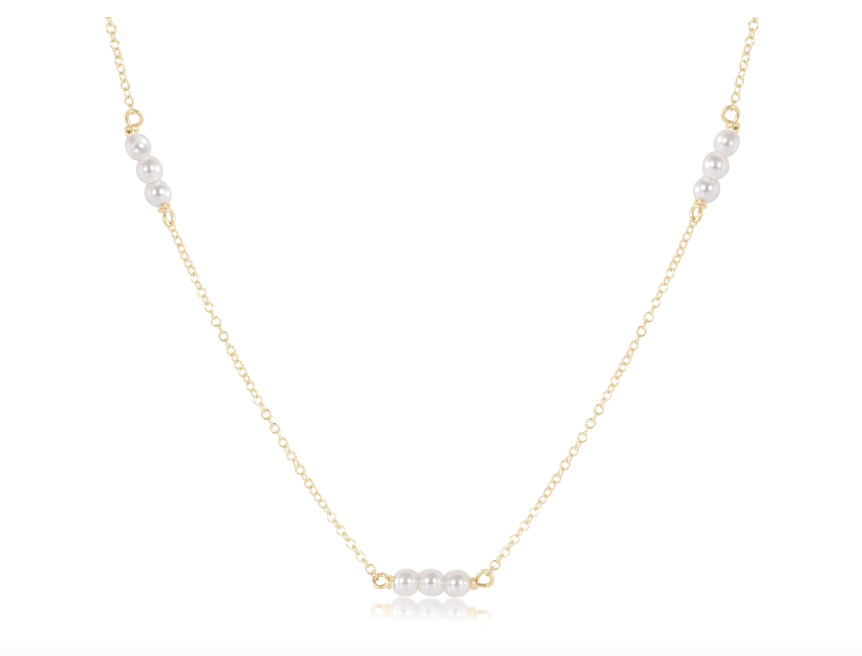 17" Choker Simplicity Chain Gold-3mm Pearl