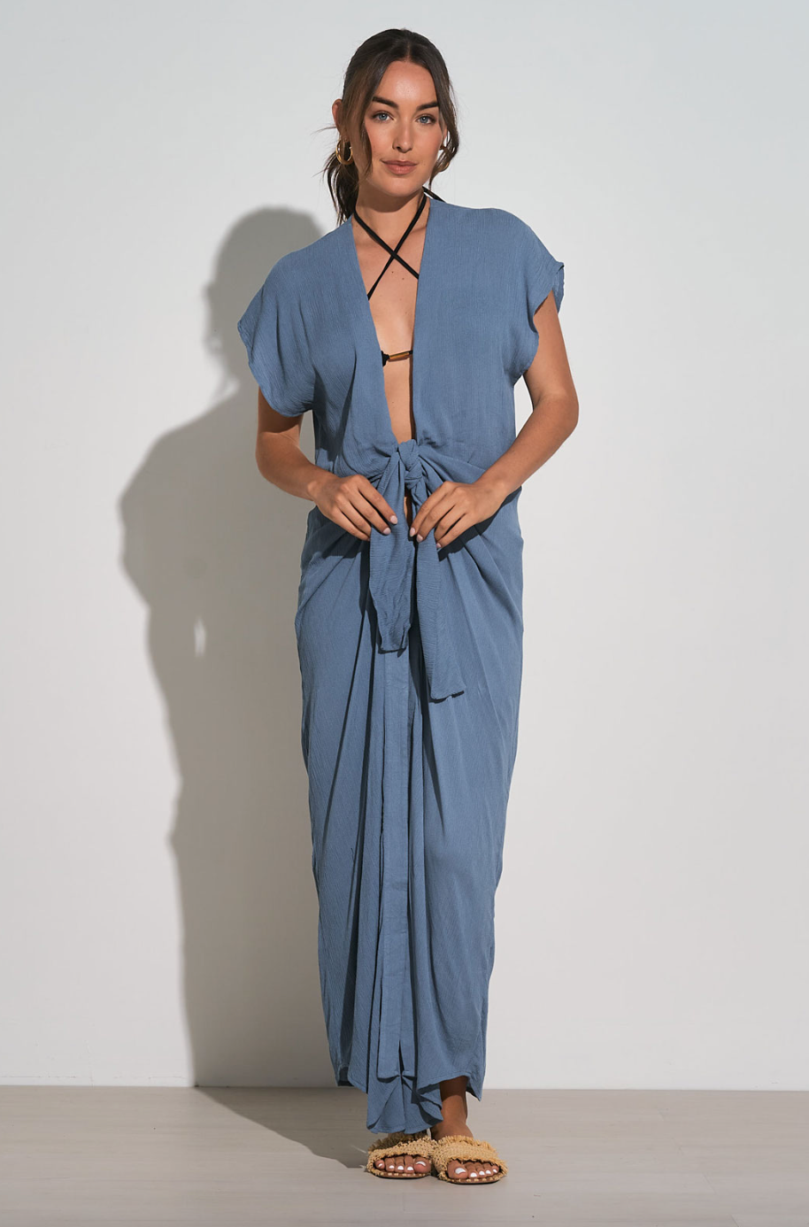 Front Tie Coverup-Blue