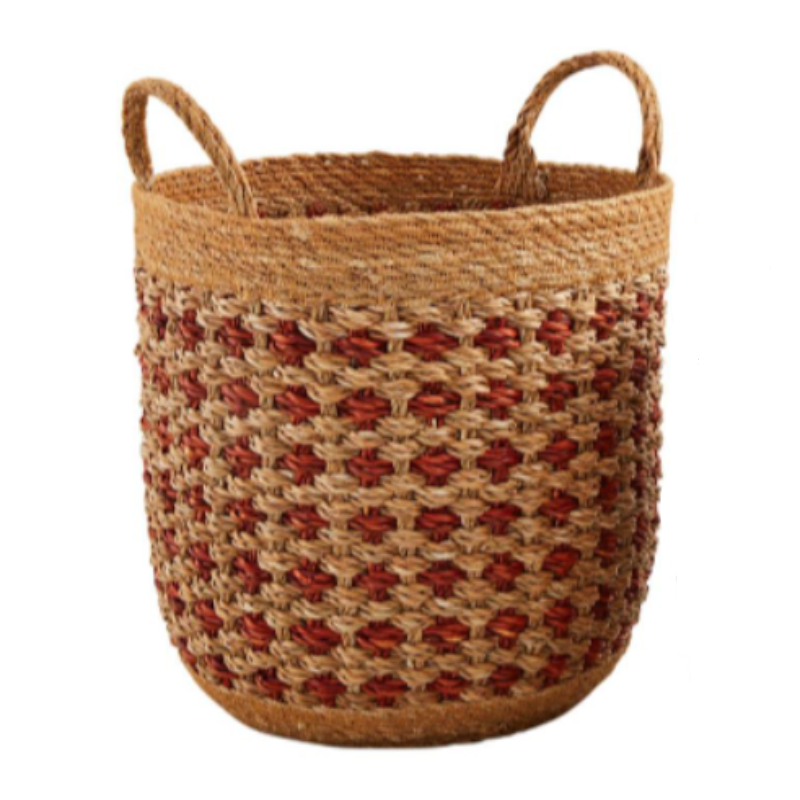 Terracotta Braided Basket w/ Handles