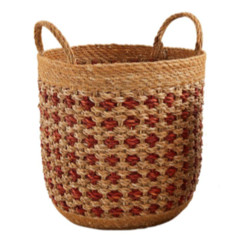 Terracotta Braided Basket w/ Handles